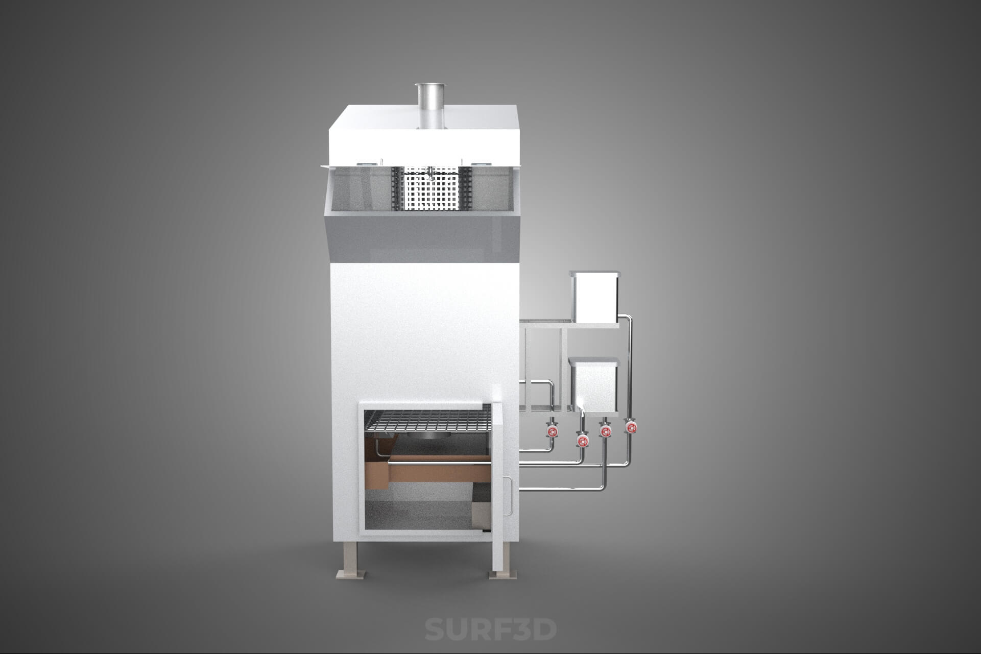 Incinerator Burner Waste Disposal Cremation Furnace Machine 3D Model