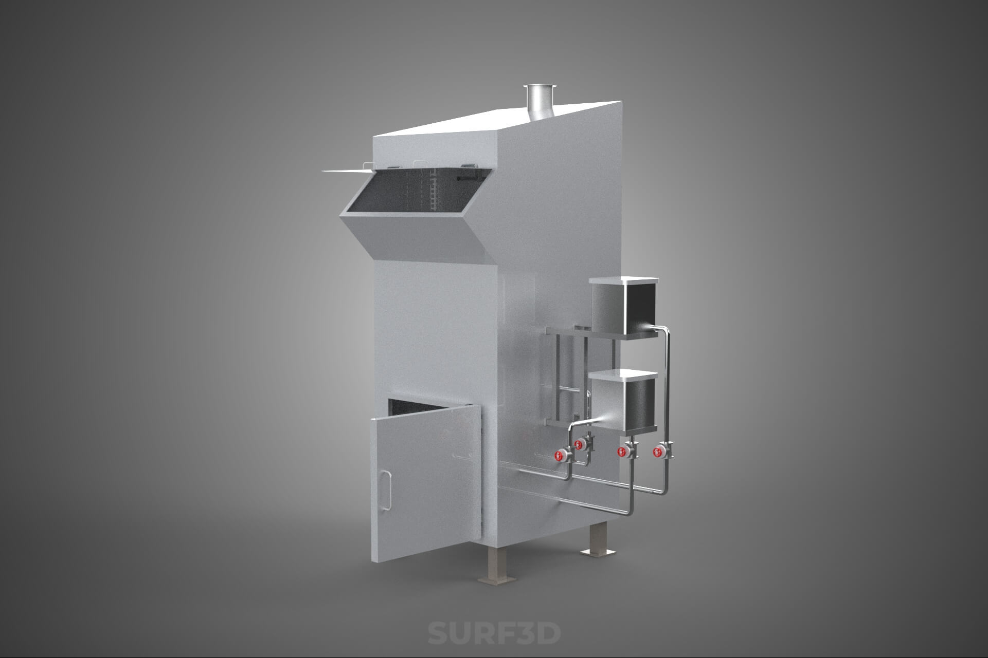 Incinerator Burner Waste Disposal Cremation Furnace Machine 3D Model