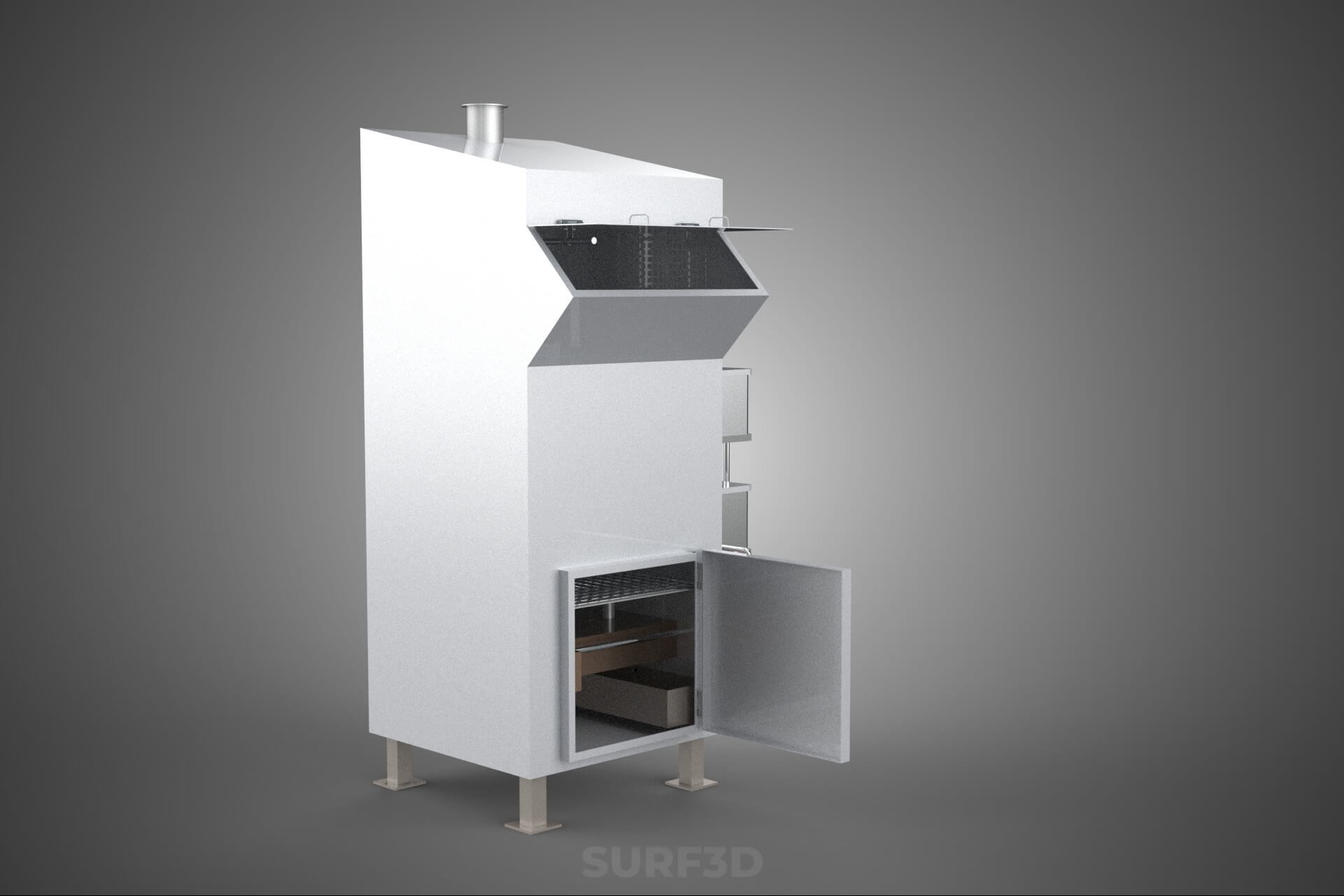 Incinerator Burner Waste Disposal Cremation Furnace Machine 3D Model