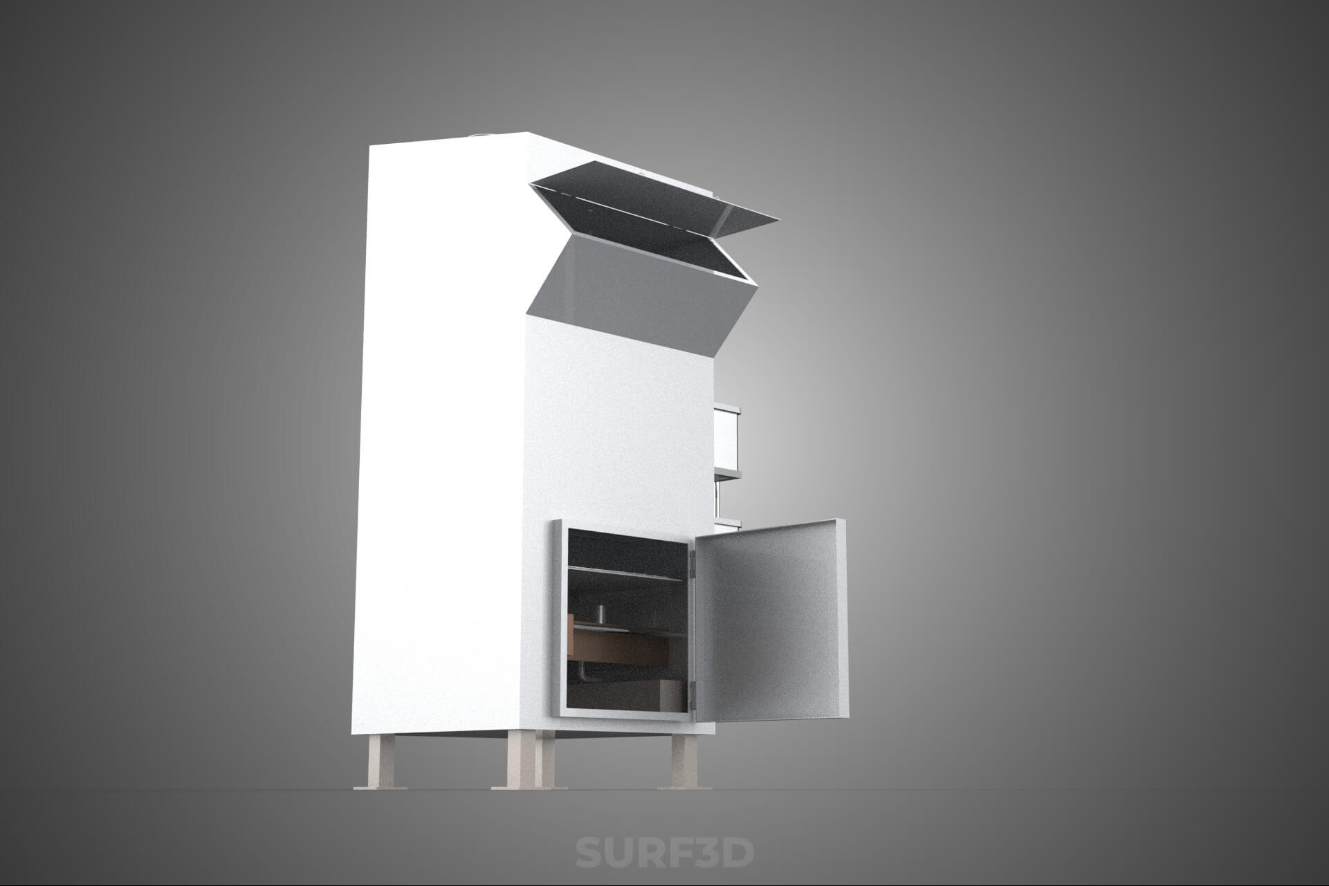 Incinerator Burner Waste Disposal Cremation Furnace Machine 3D Model