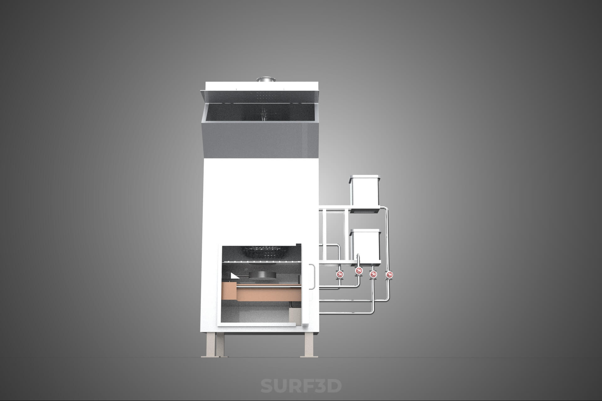 Incinerator Burner Waste Disposal Cremation Furnace Machine 3D Model