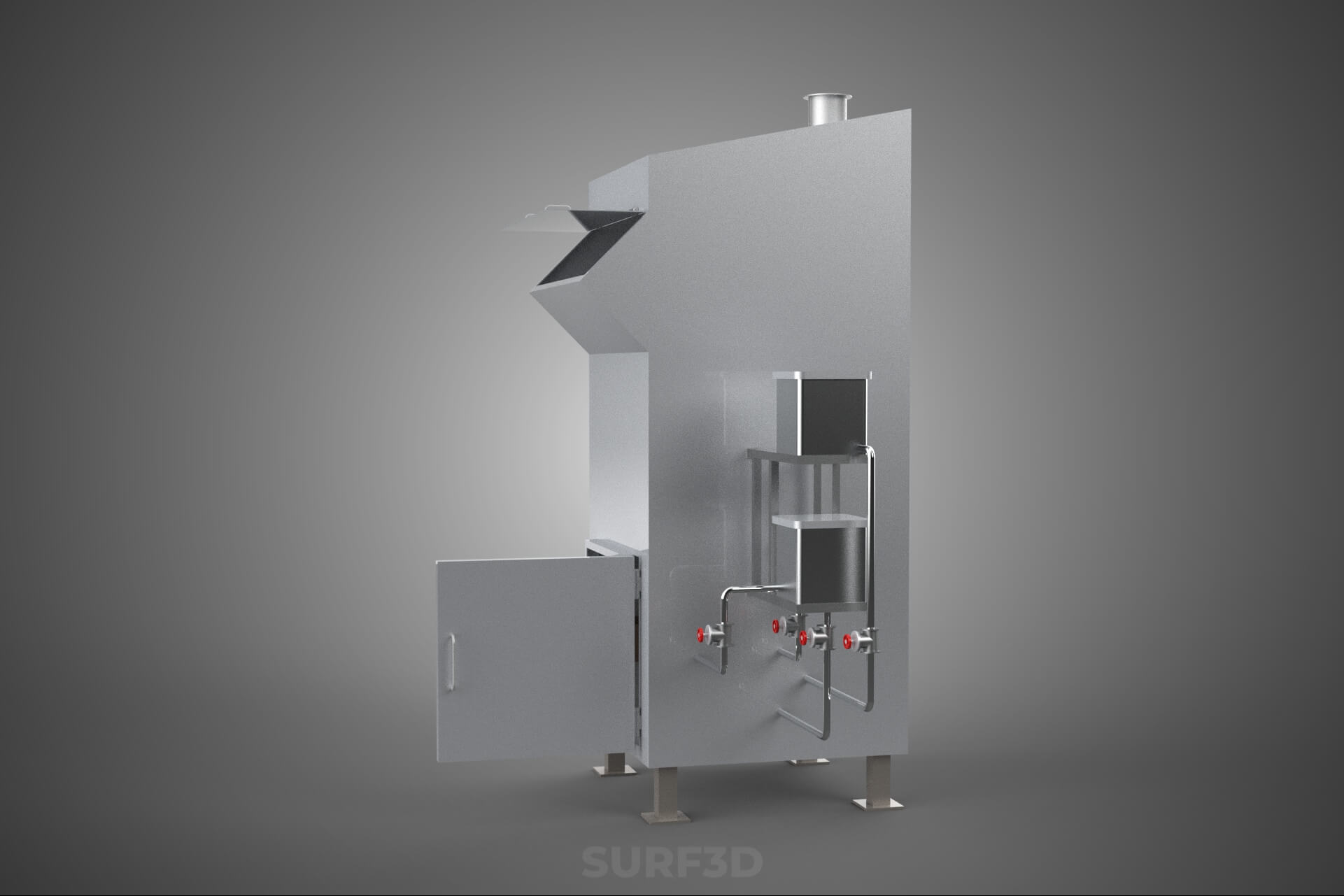 Incinerator Burner Waste Disposal Cremation Furnace Machine 3D Model