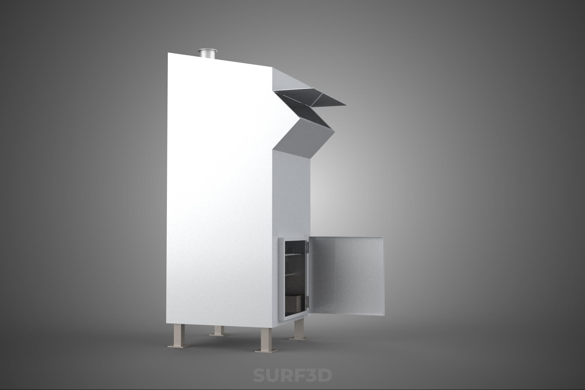 Incinerator Burner Waste Disposal Cremation Furnace Machine 3D Model