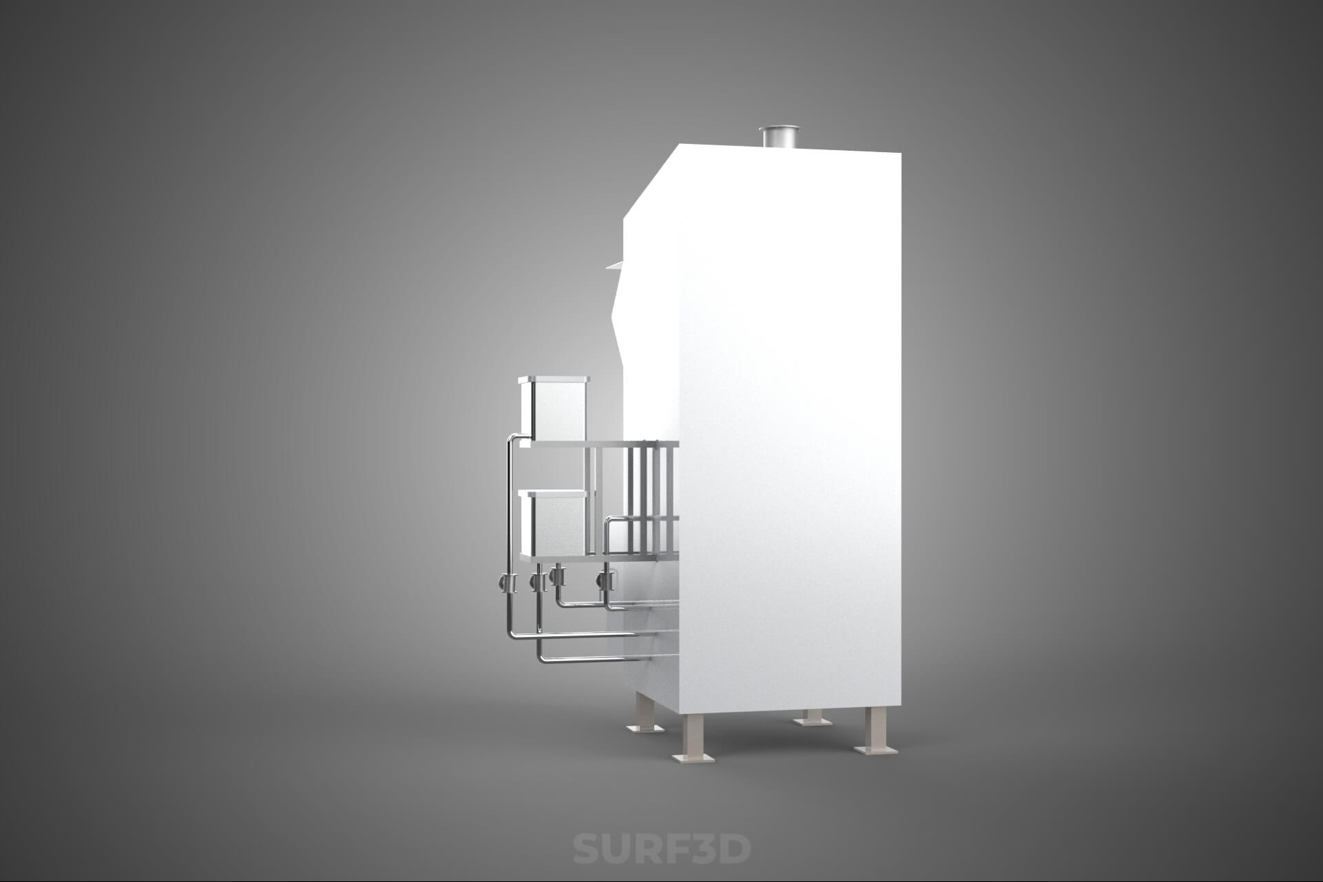 Incinerator Burner Waste Disposal Cremation Furnace Machine 3D Model