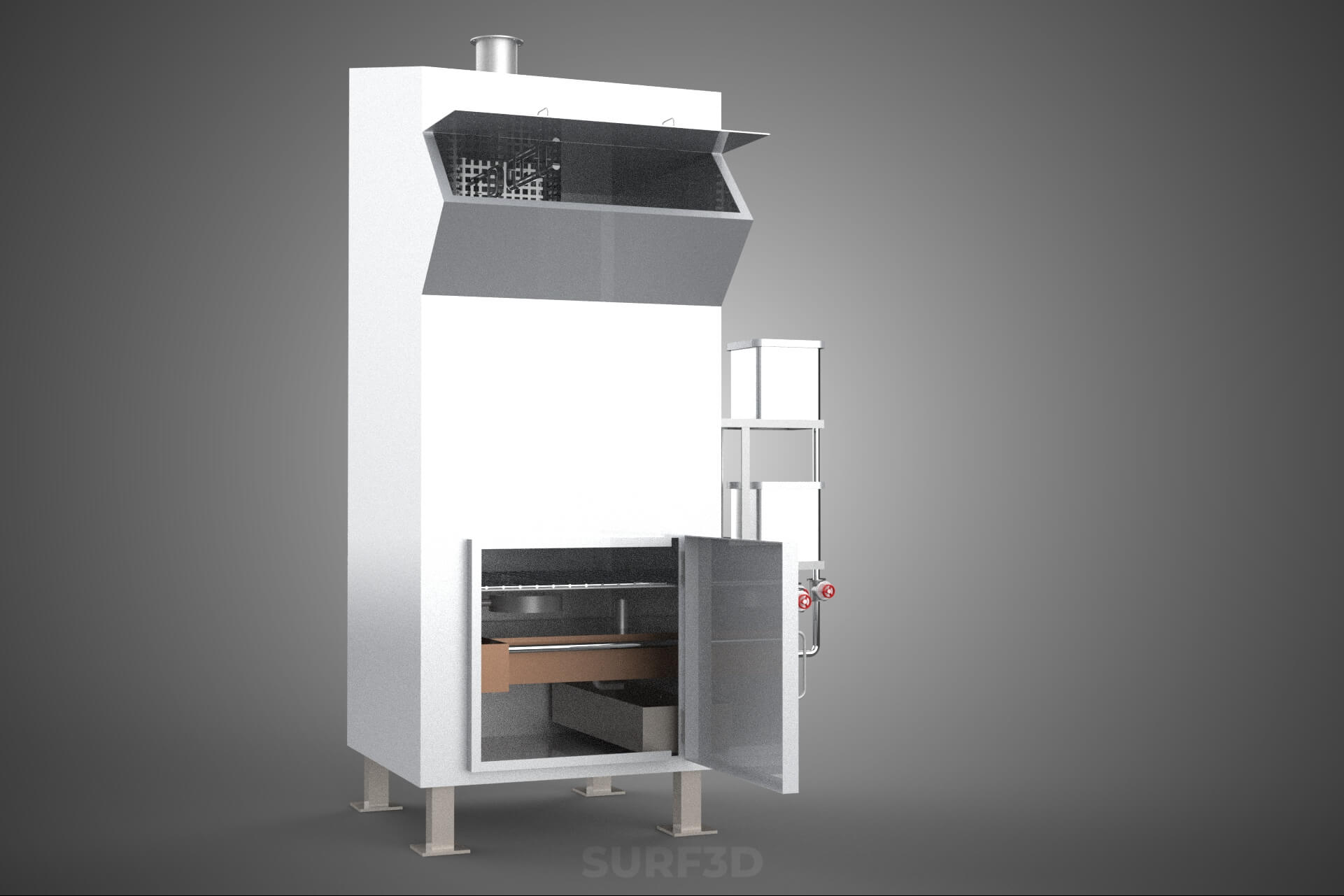 Incinerator Burner Waste Disposal Cremation Furnace Machine 3D Model