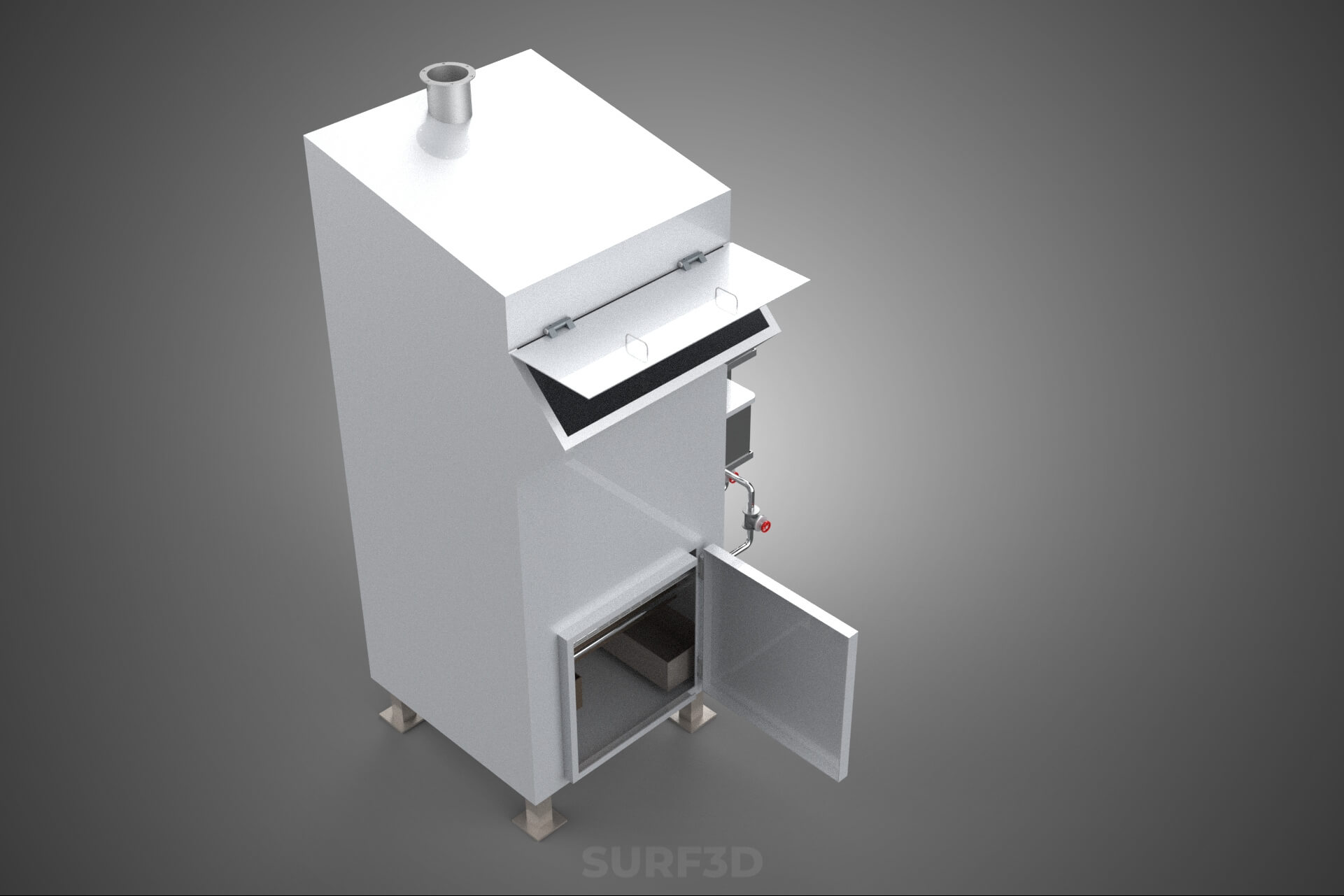 Incinerator Burner Waste Disposal Cremation Furnace Machine 3D Model