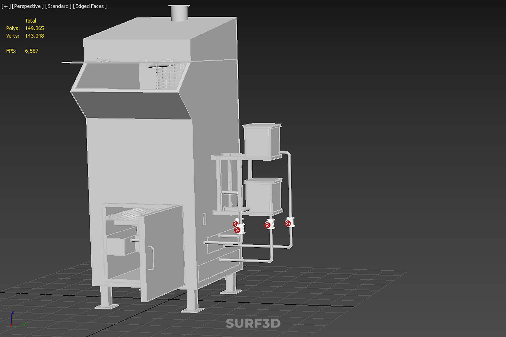 Incinerator Burner Waste Disposal Cremation Furnace Machine 3D Model