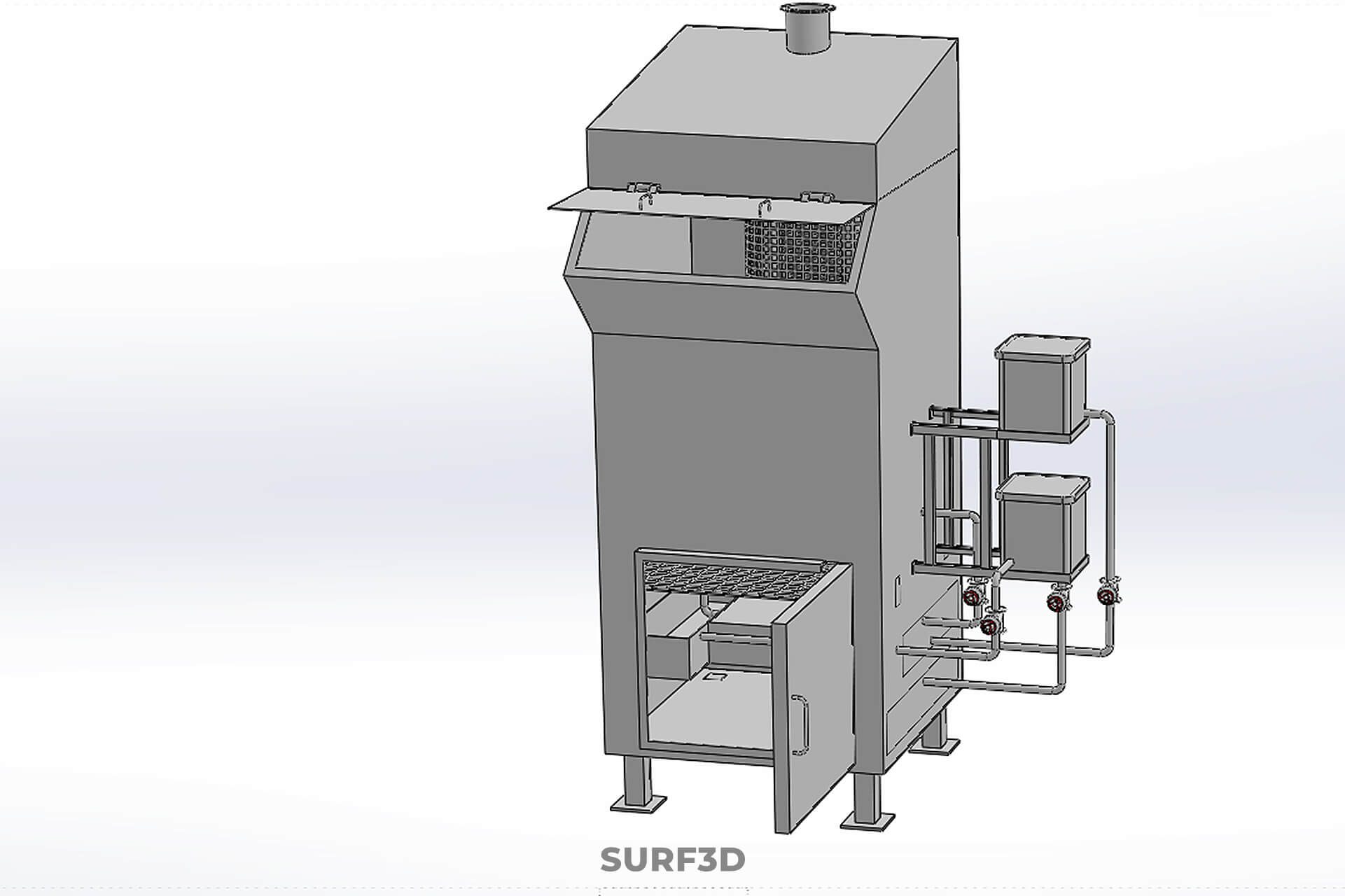 Incinerator Burner Waste Disposal Cremation Furnace Machine 3D Model