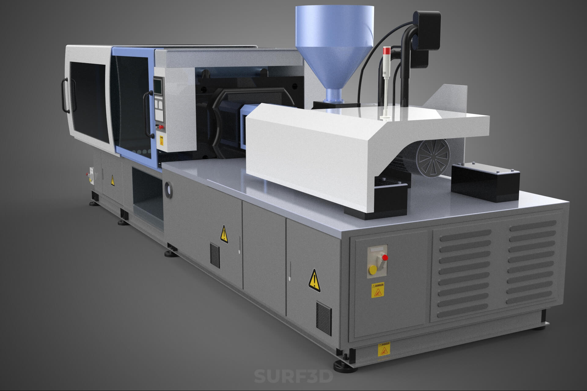 Industrial Plastic Mold Injection Molding Press CNC Machine 3D Model