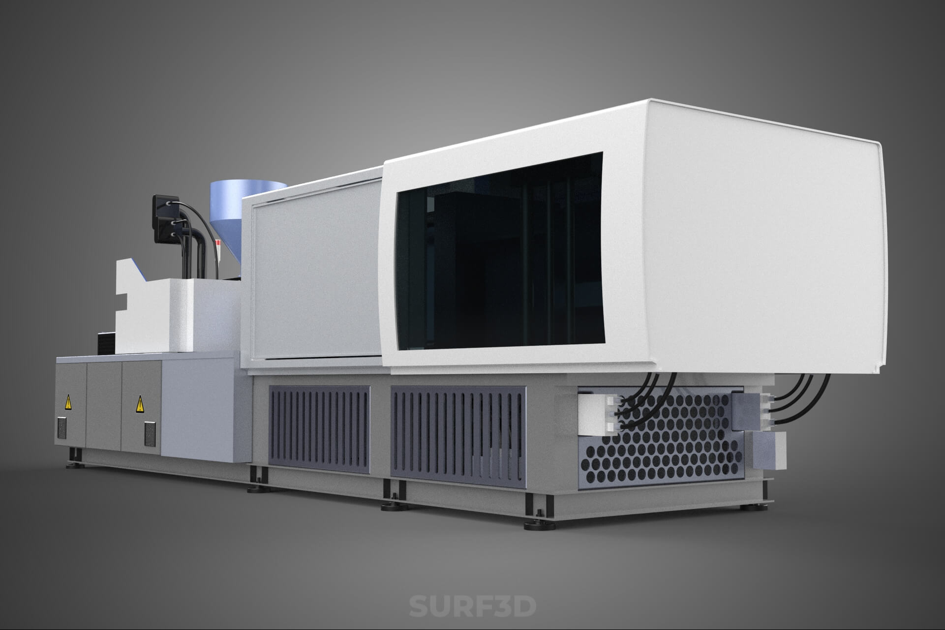 Industrial Plastic Mold Injection Molding Press CNC Machine 3D Model