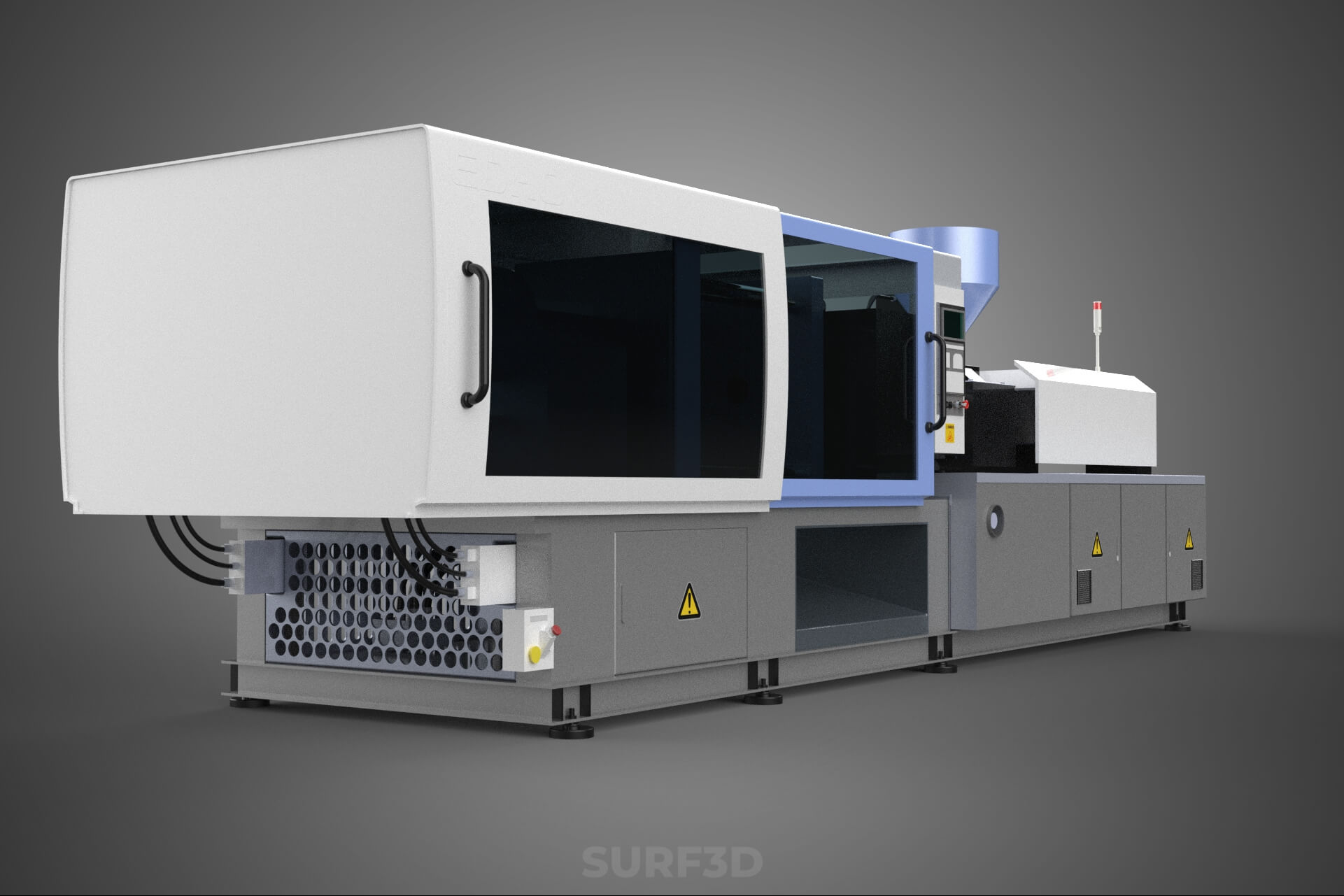 Industrial Plastic Mold Injection Molding Press CNC Machine 3D Model