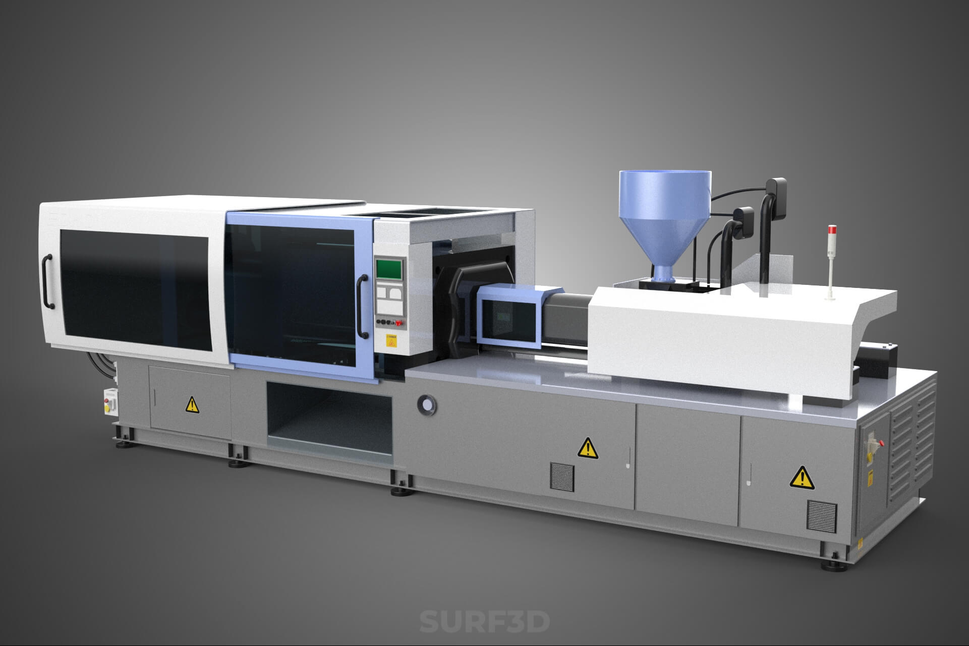 Industrial Plastic Mold Injection Molding Press CNC Machine 3D Model