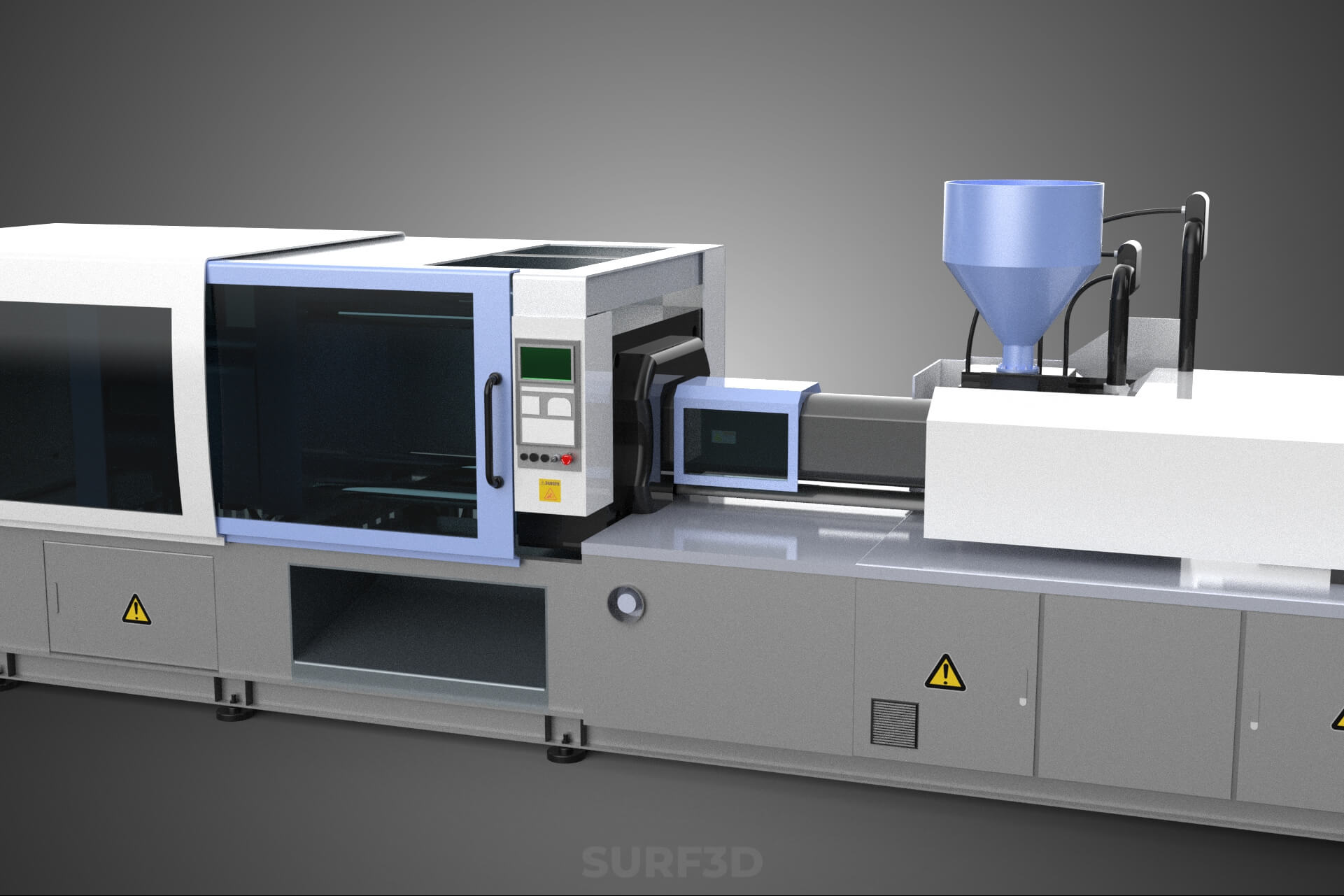 Industrial Plastic Mold Injection Molding Press CNC Machine 3D Model