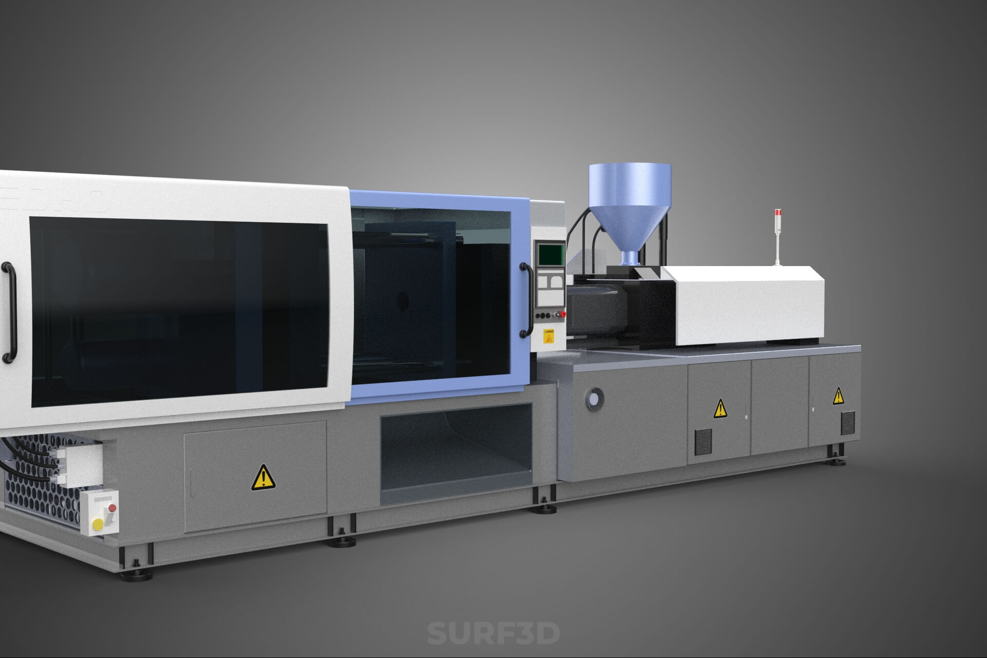 Industrial Plastic Mold Injection Molding Press CNC Machine 3D Model