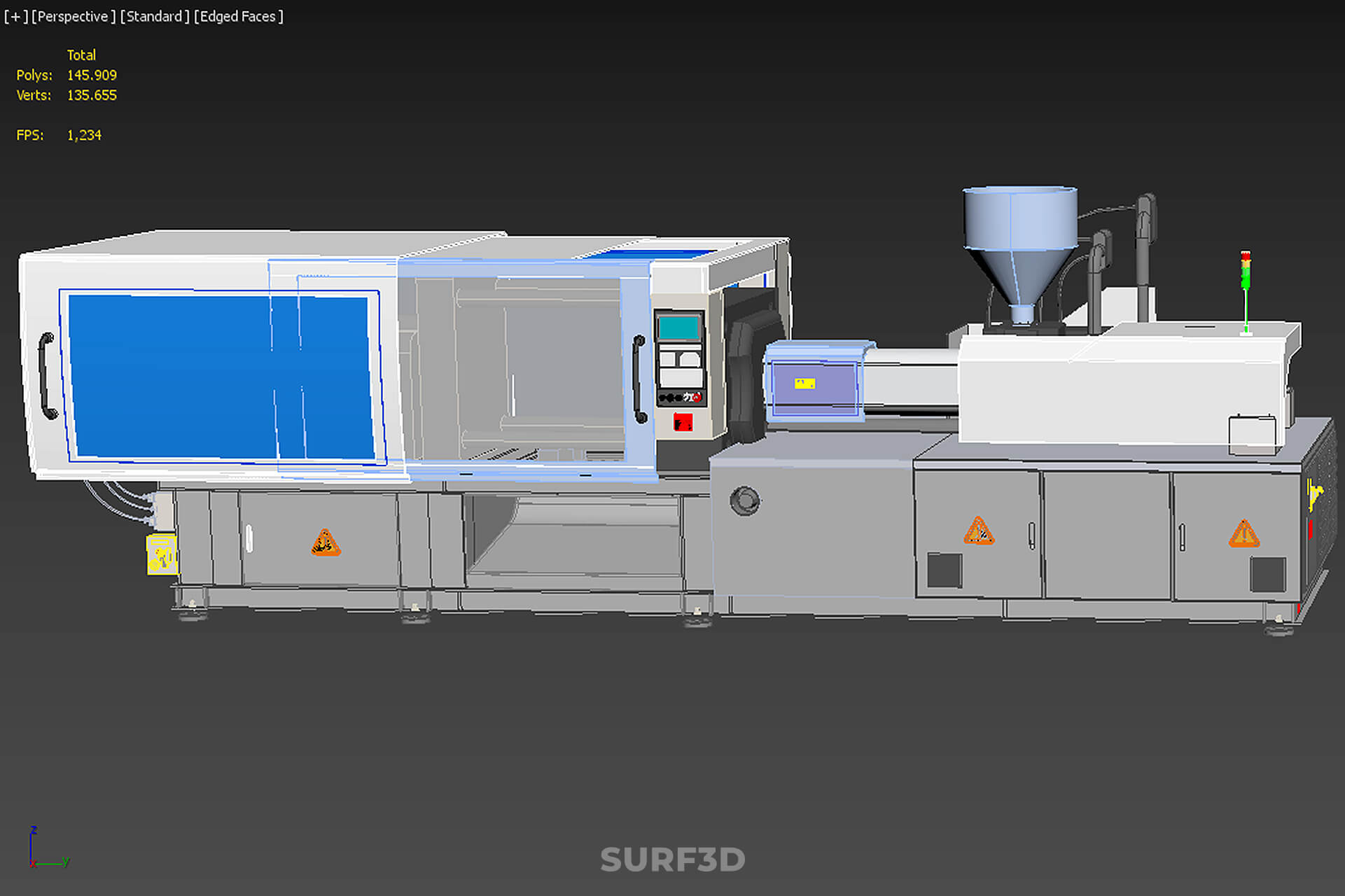 Industrial Plastic Mold Injection Molding Press CNC Machine 3D Model