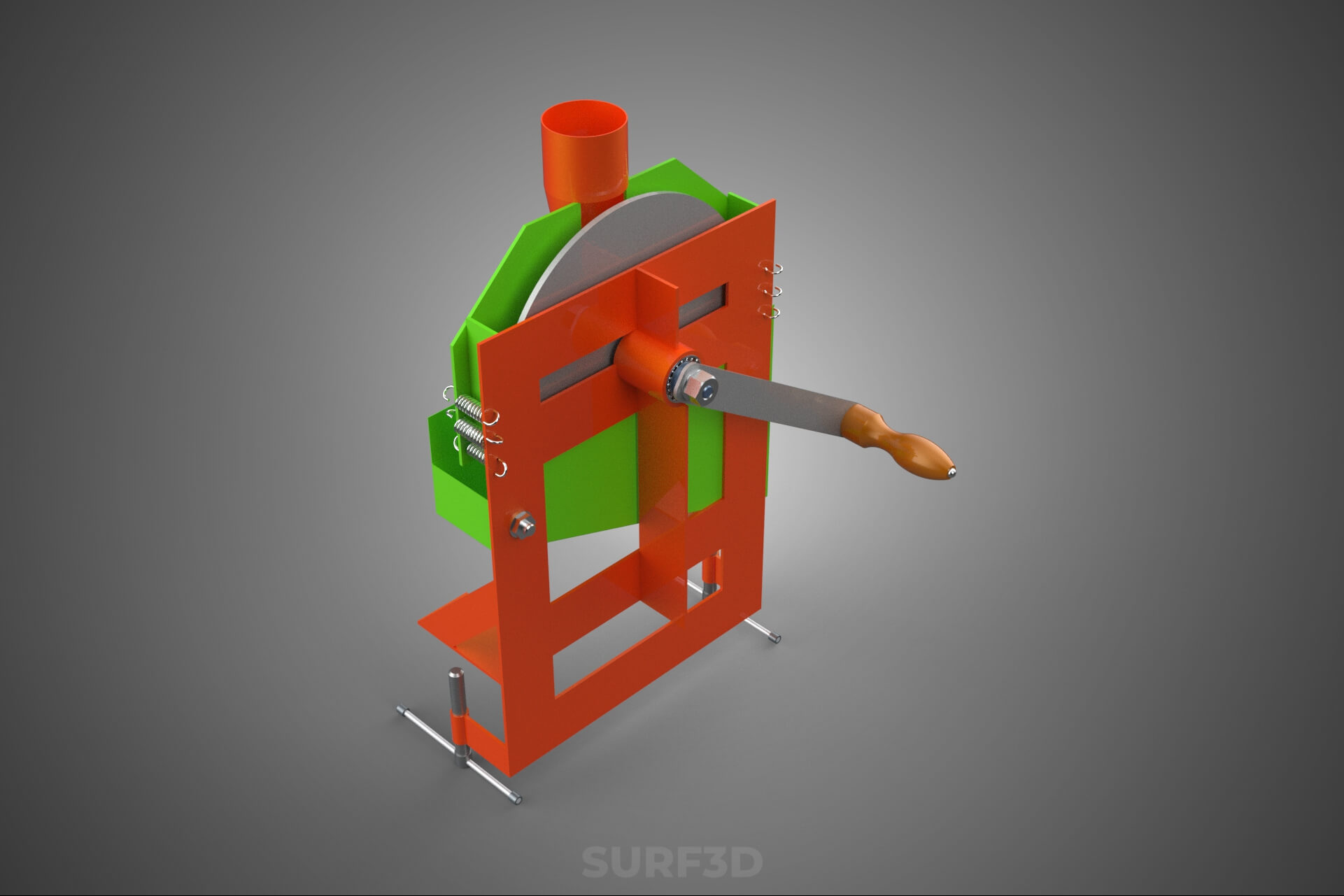 Manual Hand Crank Corn Maize Peeler Thresher Sheller Machine 3D Model