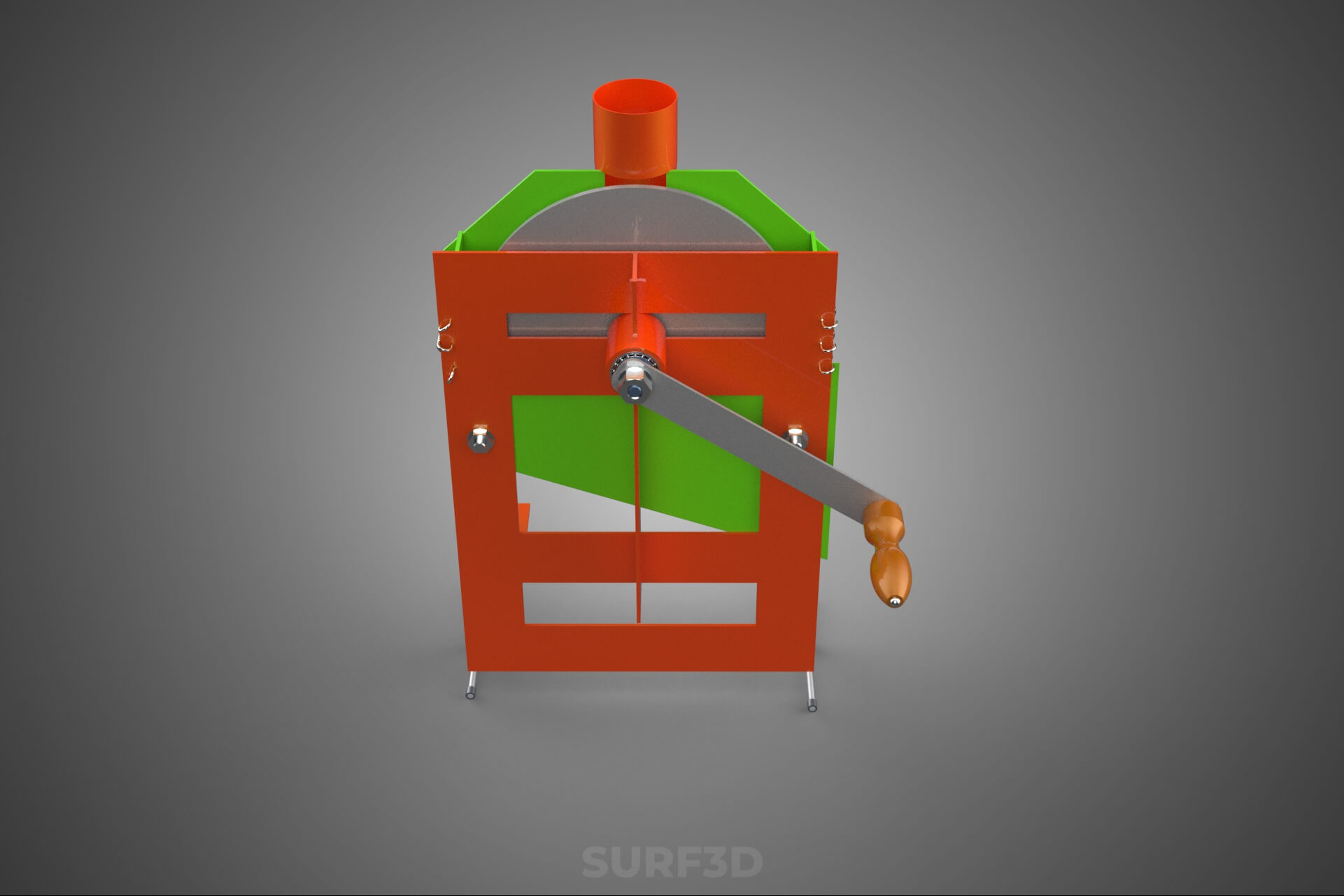 Manual Hand Crank Corn Maize Peeler Thresher Sheller Machine 3D Model