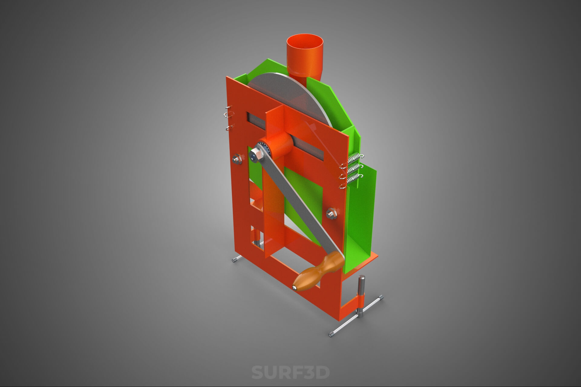 Manual Hand Crank Corn Maize Peeler Thresher Sheller Machine 3D Model