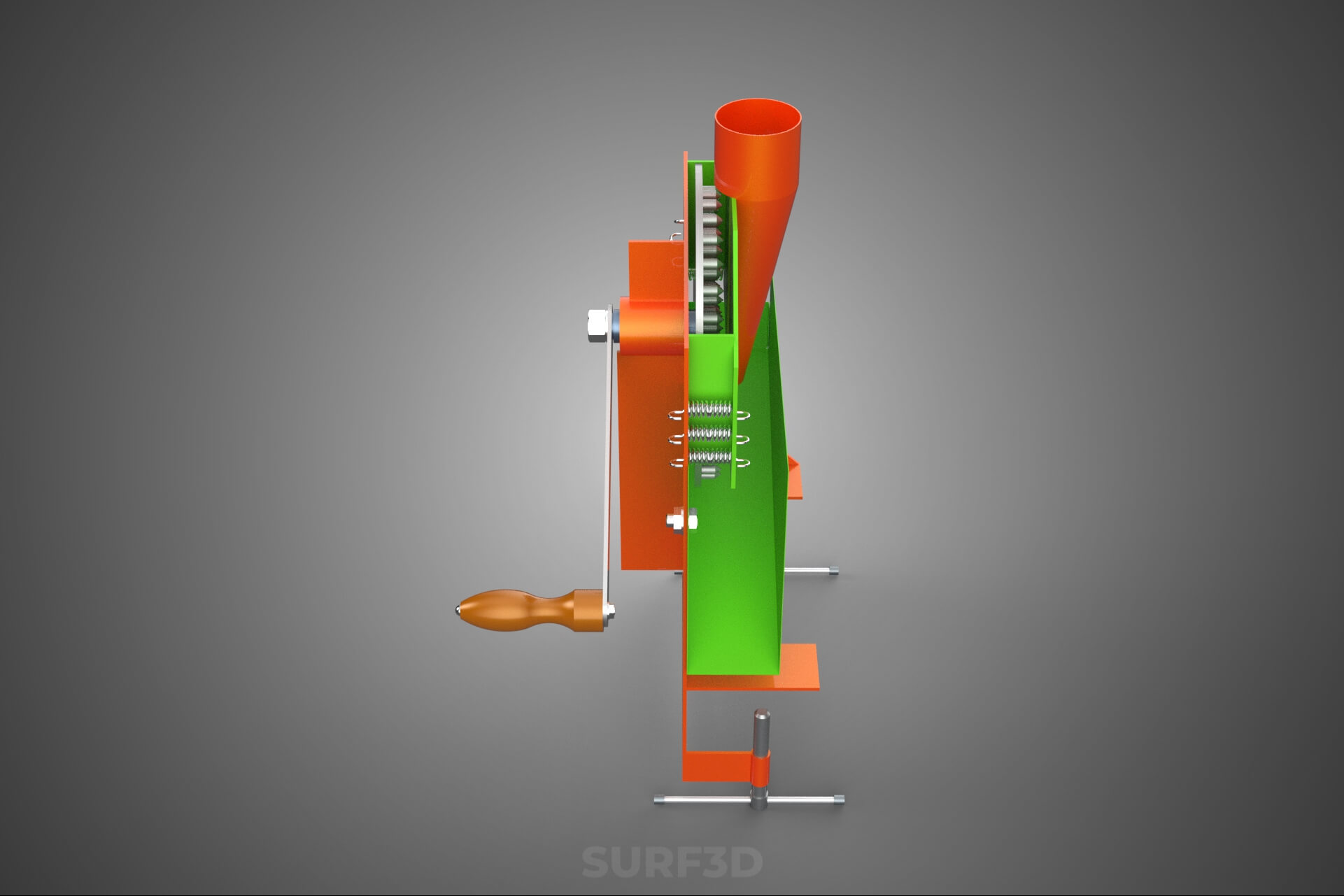 Manual Hand Crank Corn Maize Peeler Thresher Sheller Machine 3D Model