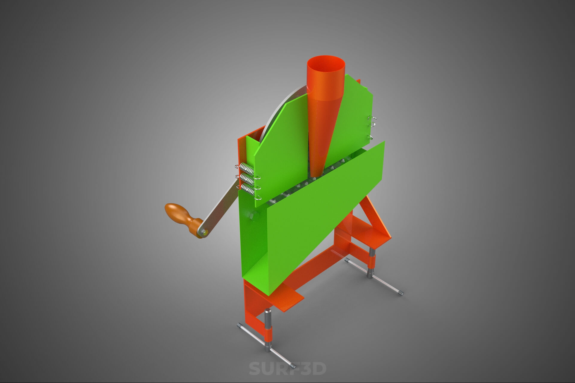 Manual Hand Crank Corn Maize Peeler Thresher Sheller Machine 3D Model