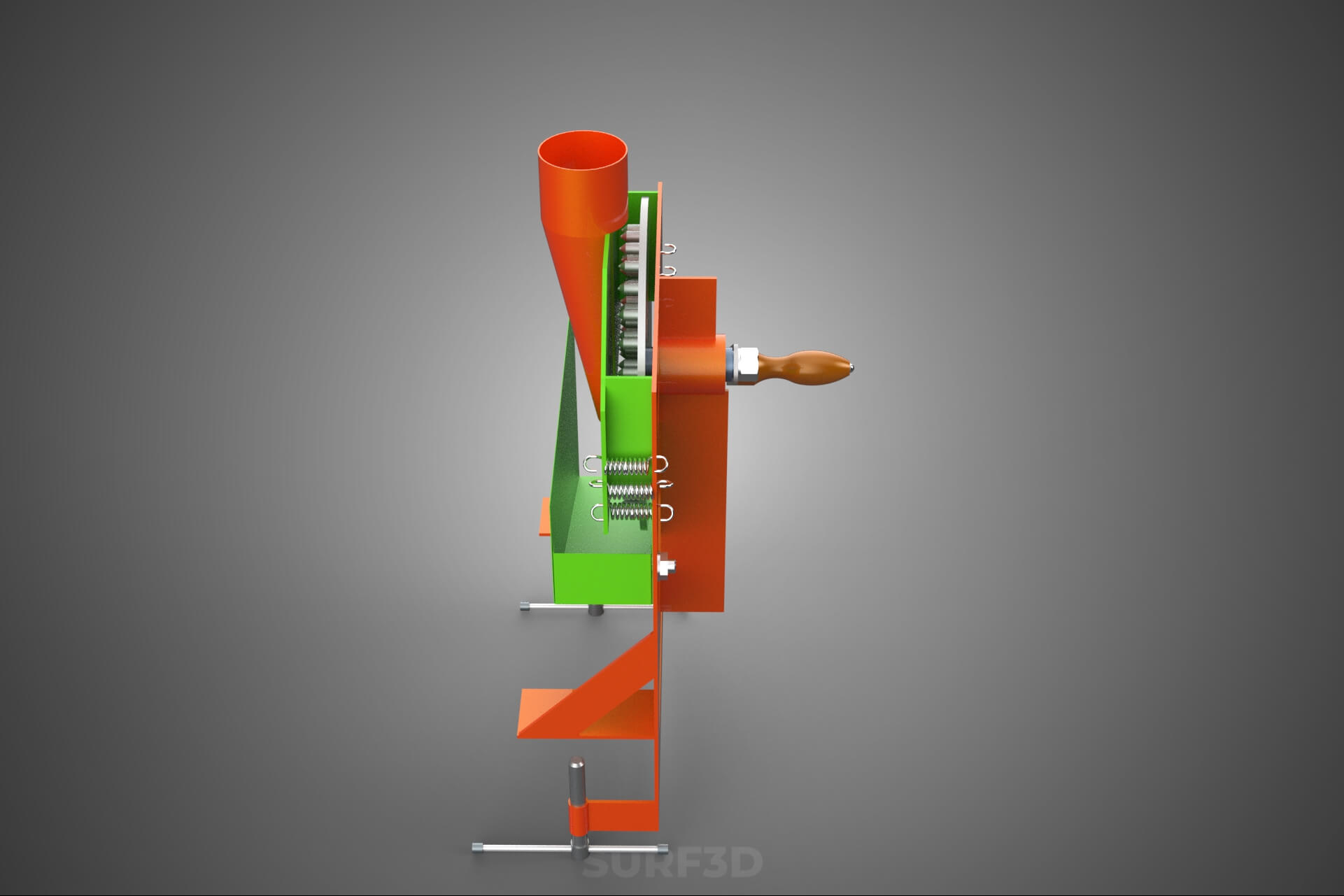 Manual Hand Crank Corn Maize Peeler Thresher Sheller Machine 3D Model