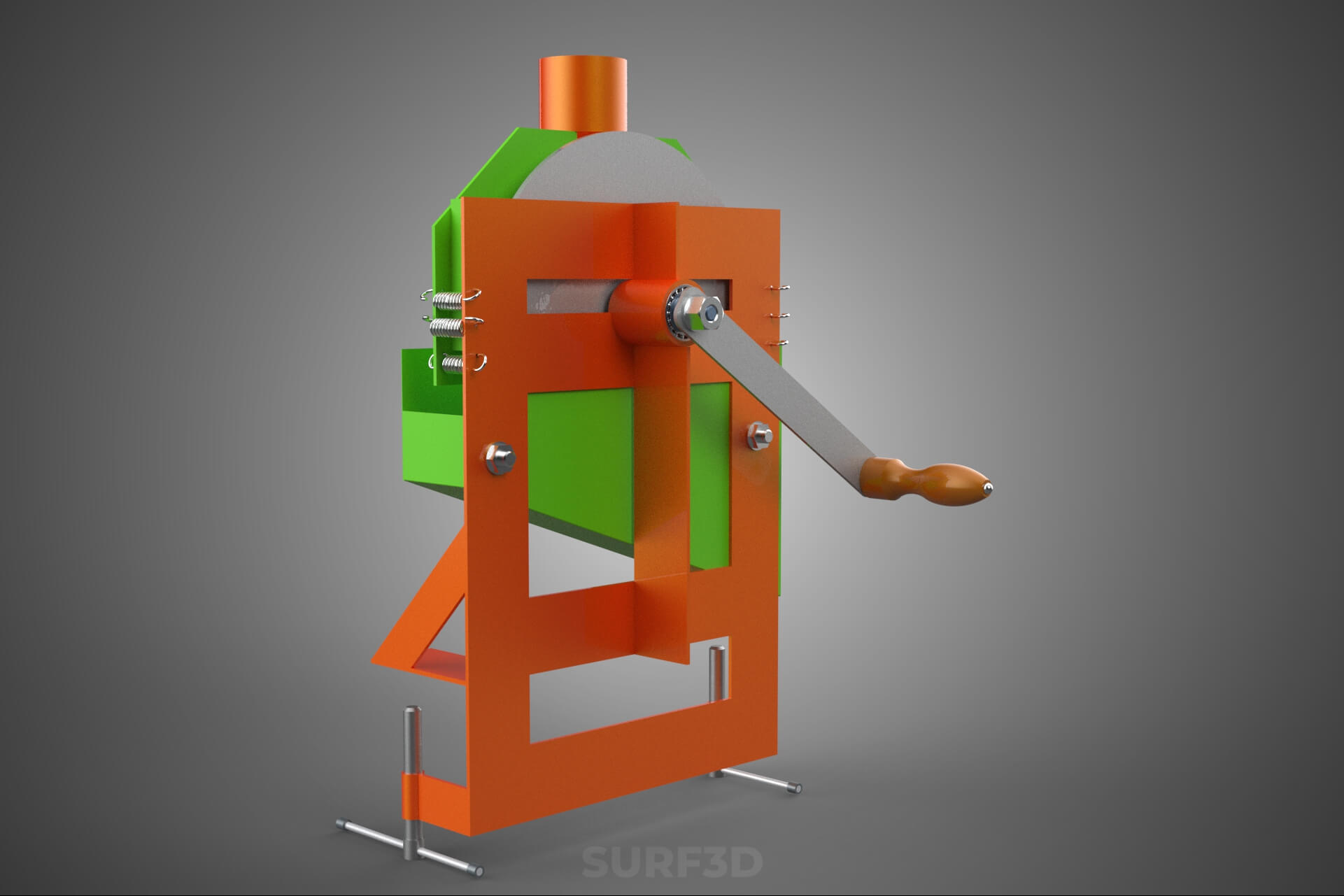 Manual Hand Crank Corn Maize Peeler Thresher Sheller Machine 3D Model
