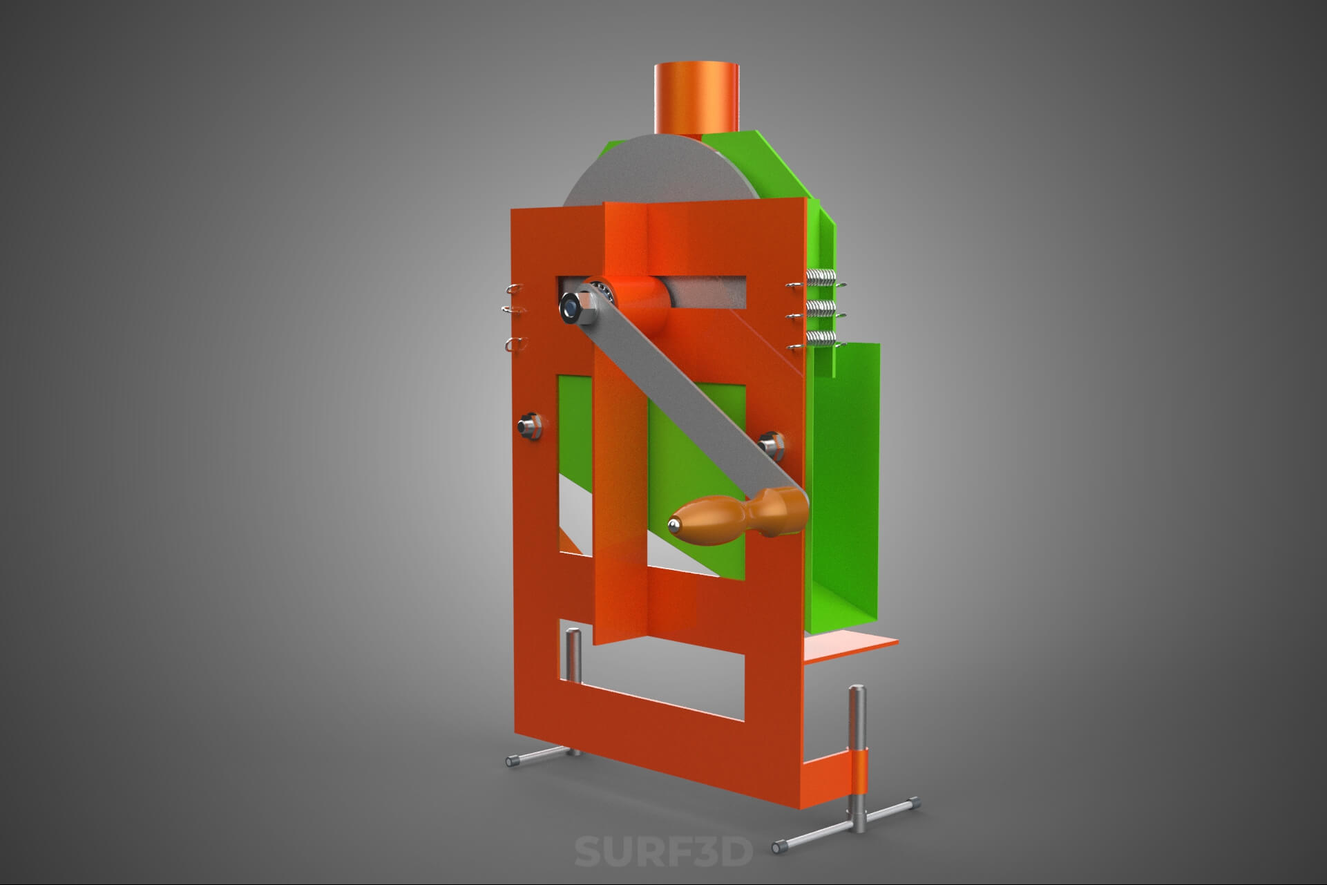 Manual Hand Crank Corn Maize Peeler Thresher Sheller Machine 3D Model