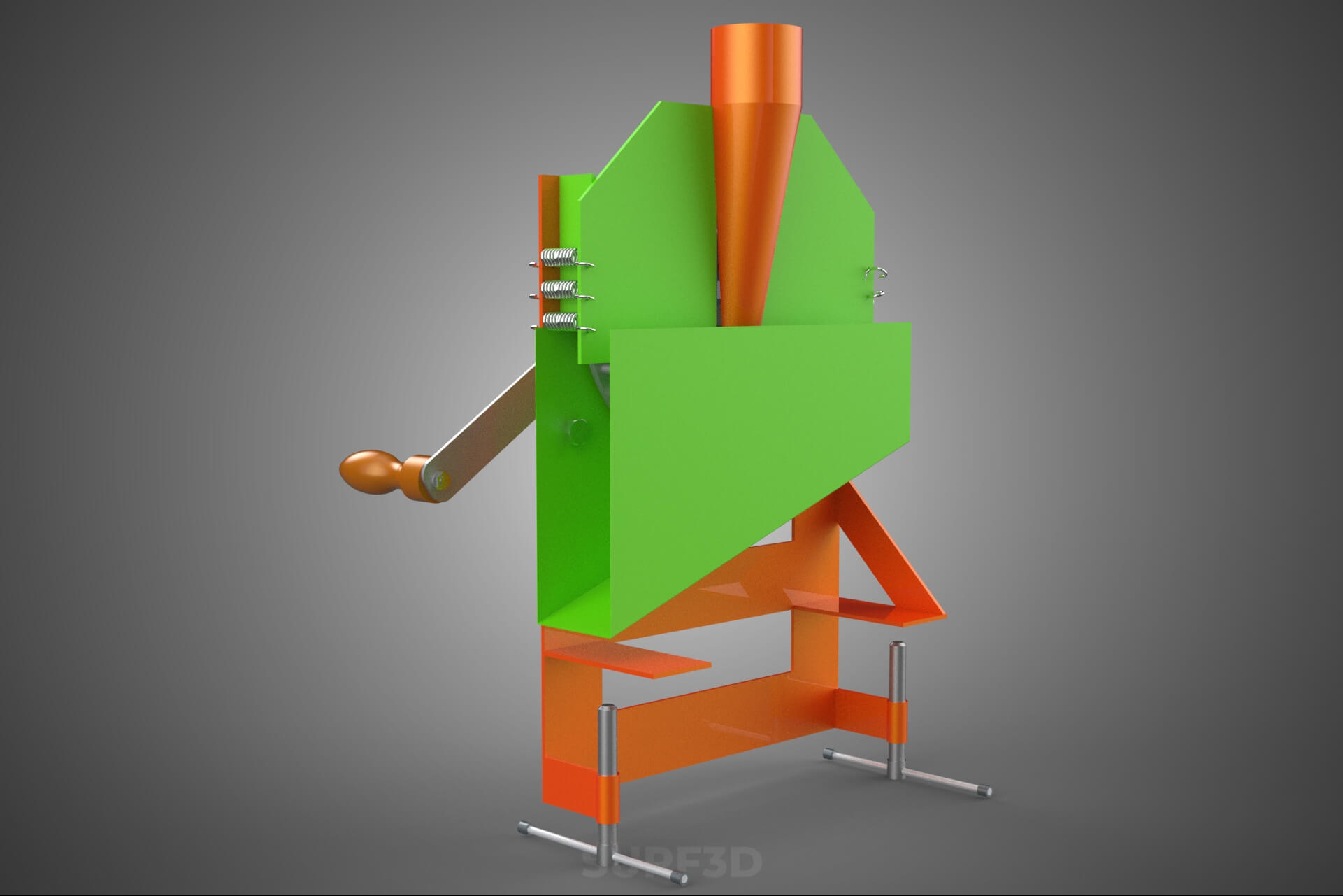 Manual Hand Crank Corn Maize Peeler Thresher Sheller Machine 3D Model