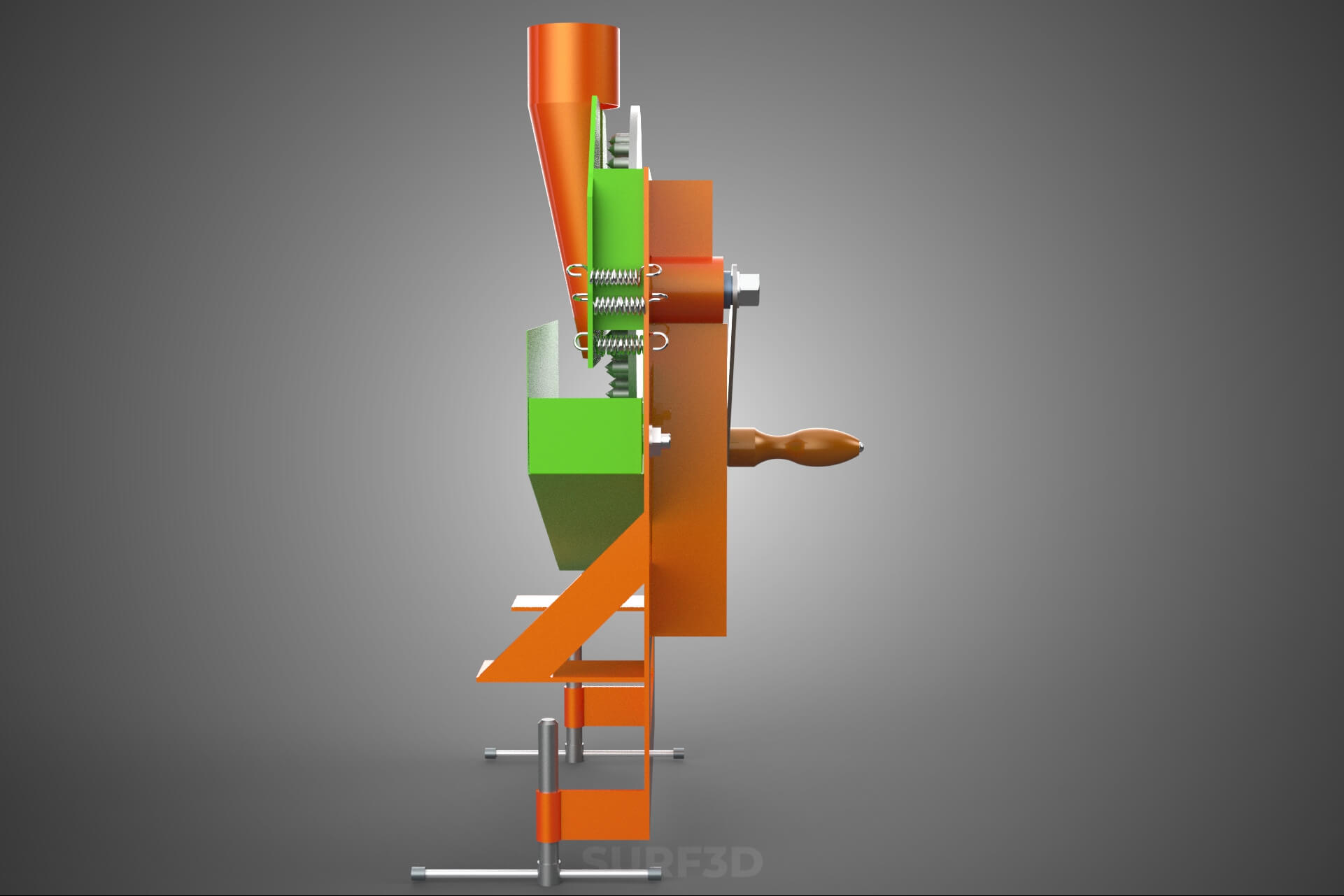 Manual Hand Crank Corn Maize Peeler Thresher Sheller Machine 3D Model