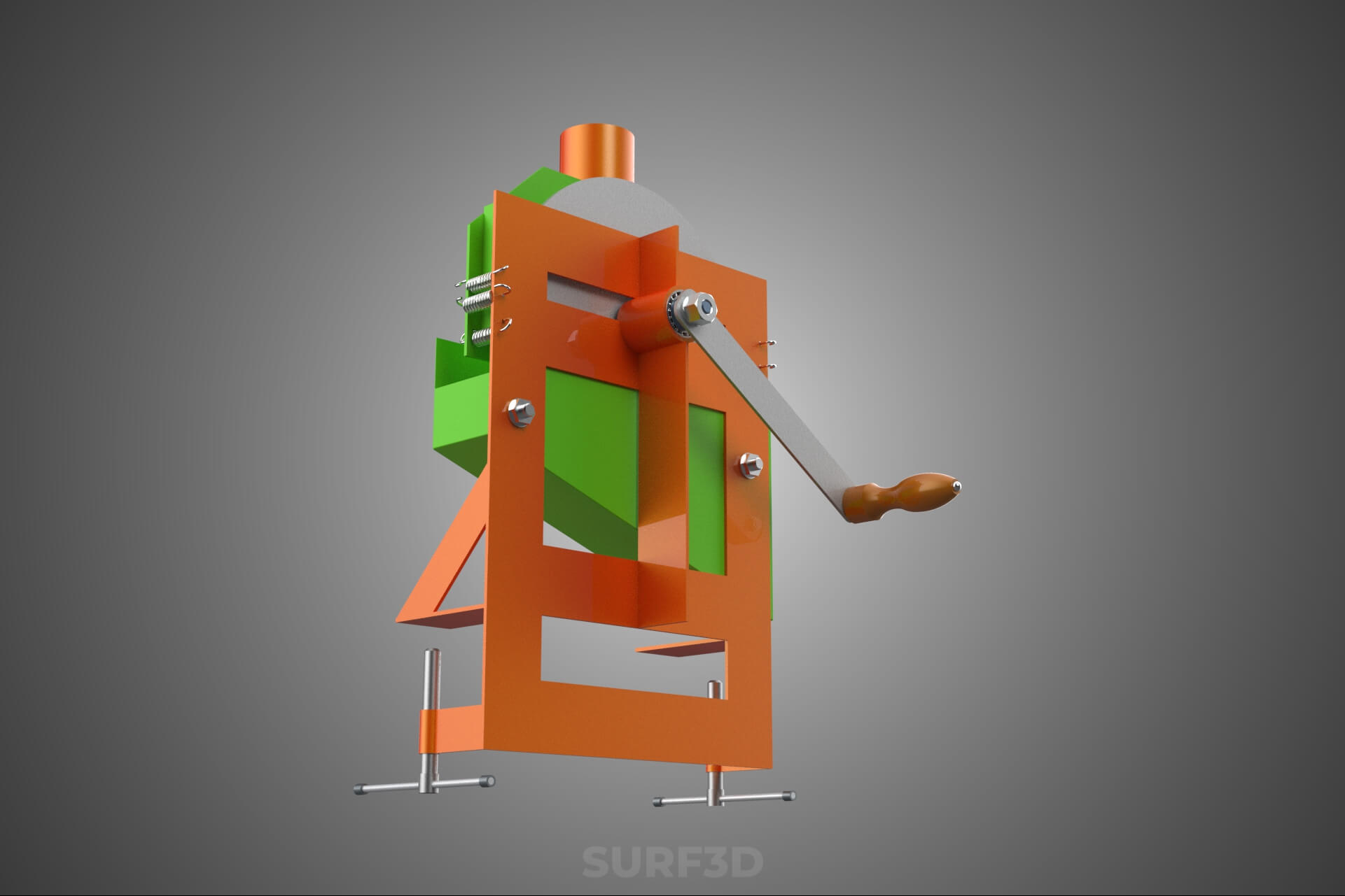 Manual Hand Crank Corn Maize Peeler Thresher Sheller Machine 3D Model