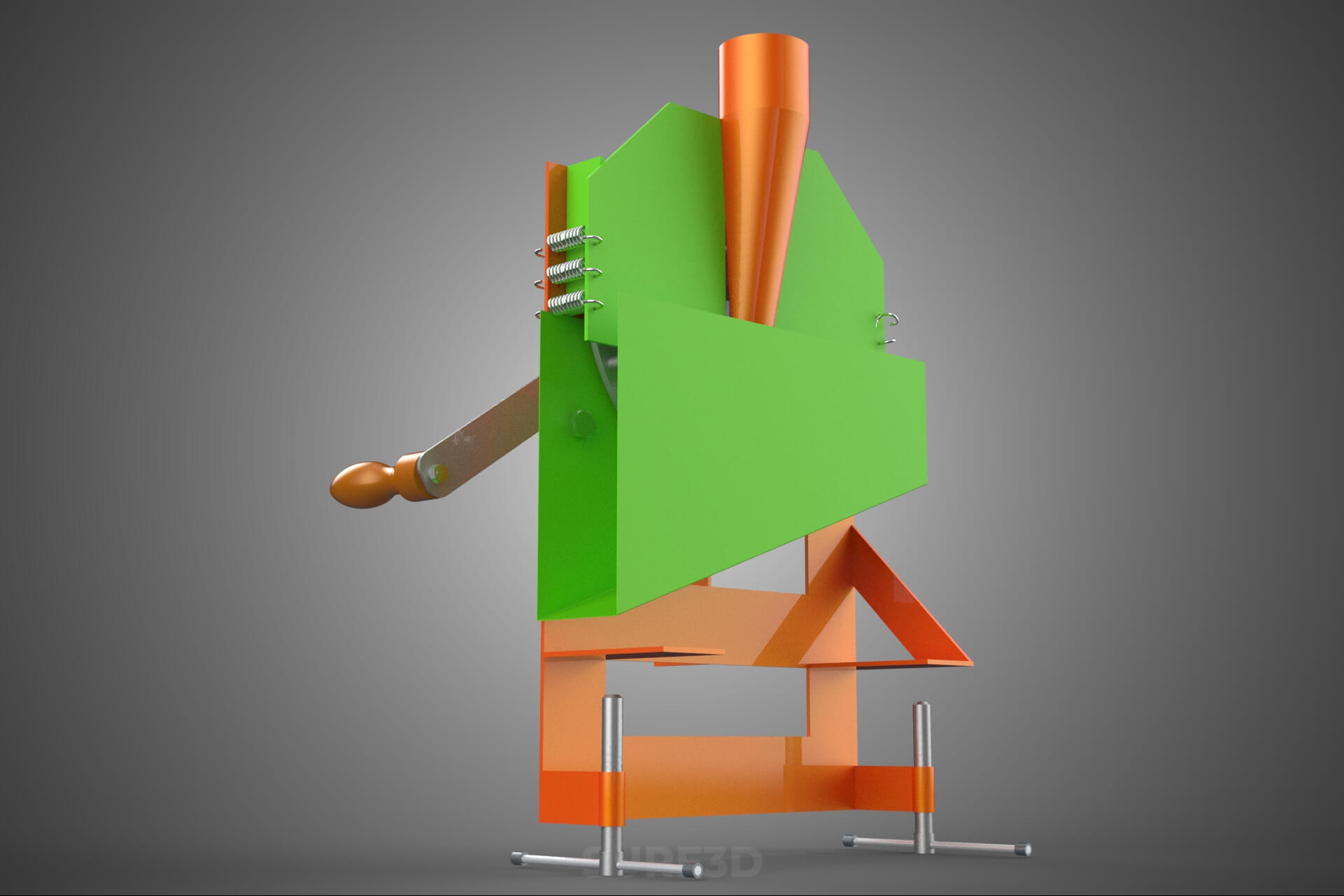Manual Hand Crank Corn Maize Peeler Thresher Sheller Machine 3D Model