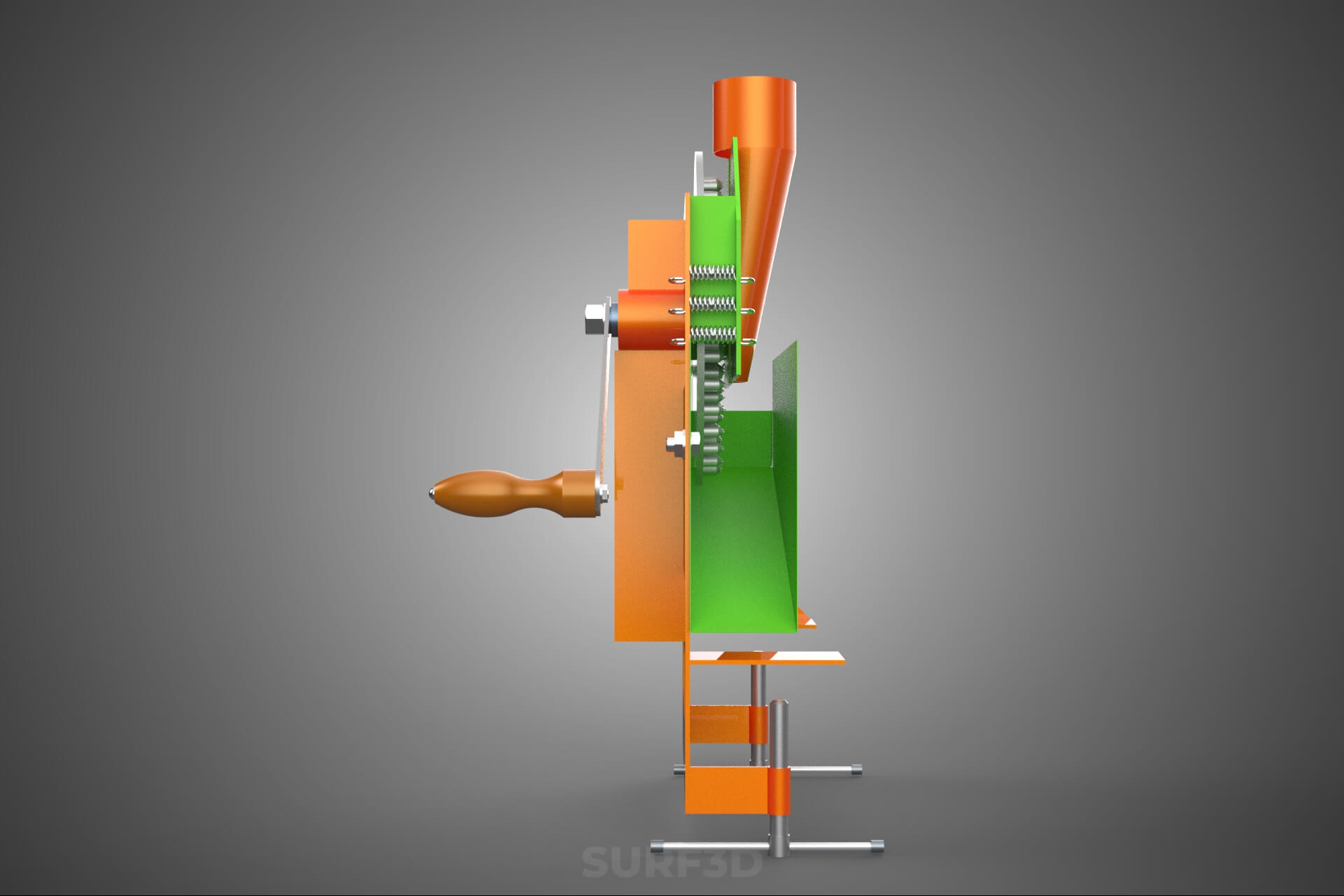 Manual Hand Crank Corn Maize Peeler Thresher Sheller Machine 3D Model
