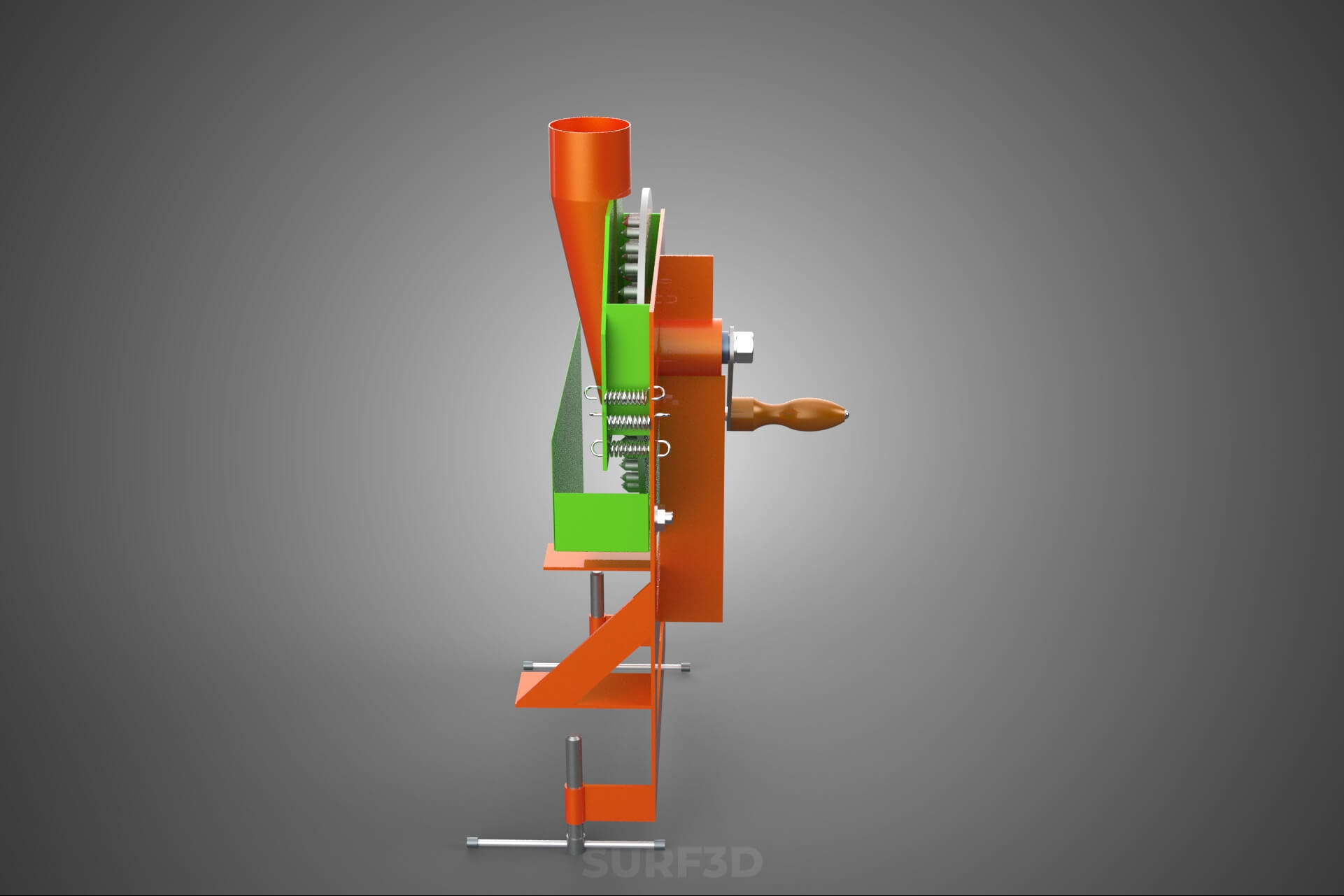 Manual Hand Crank Corn Maize Peeler Thresher Sheller Machine 3D Model