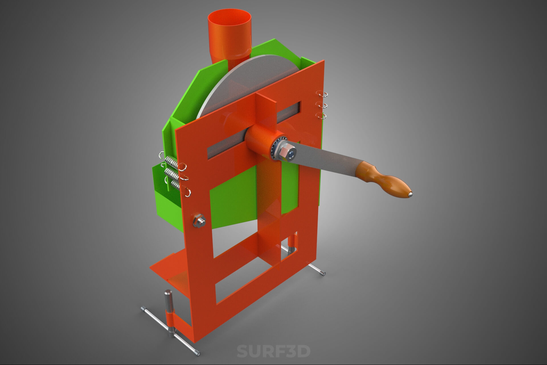 Manual Hand Crank Corn Maize Peeler Thresher Sheller Machine 3D Model