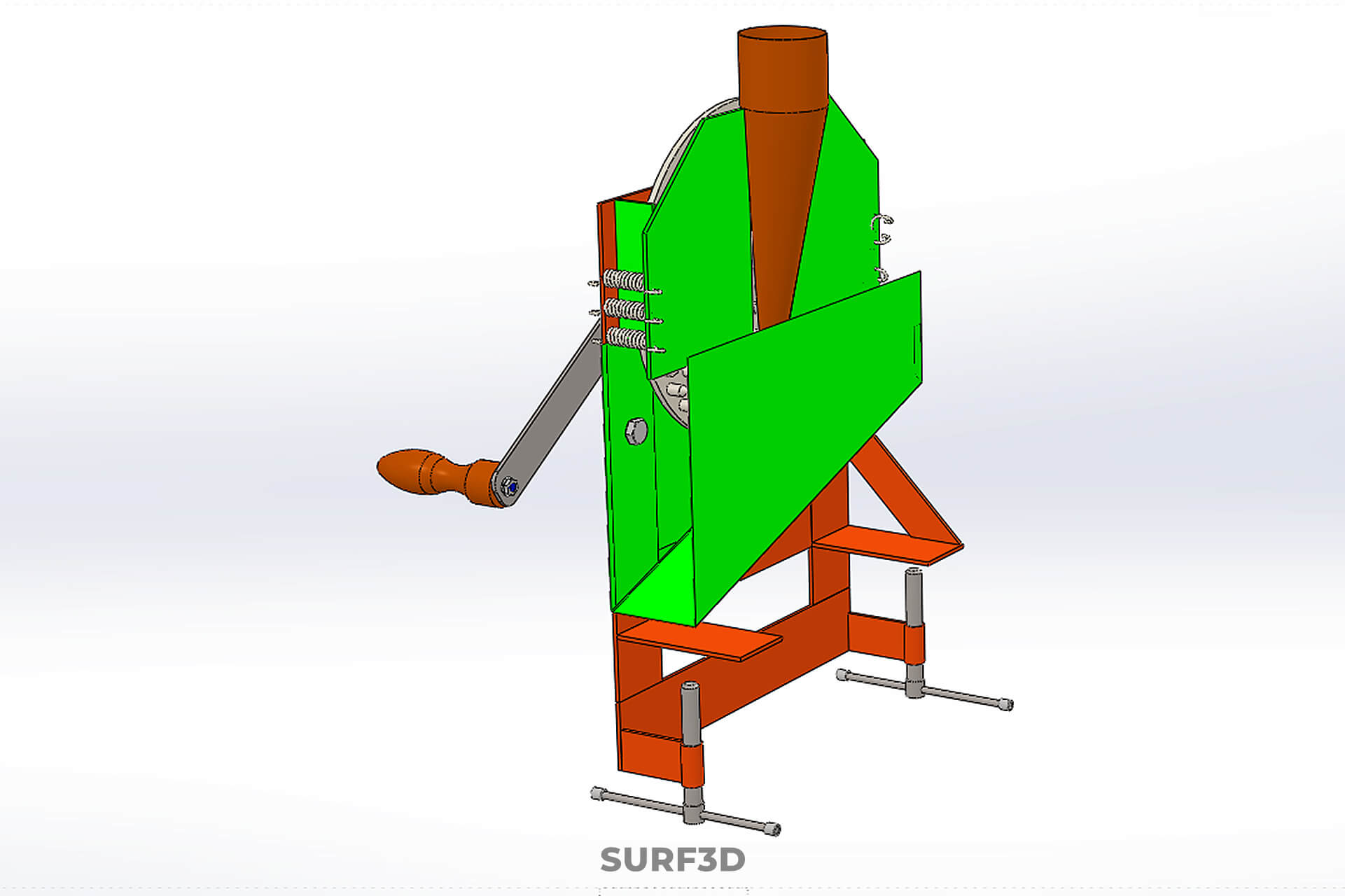 Manual Hand Crank Corn Maize Peeler Thresher Sheller Machine 3D Model