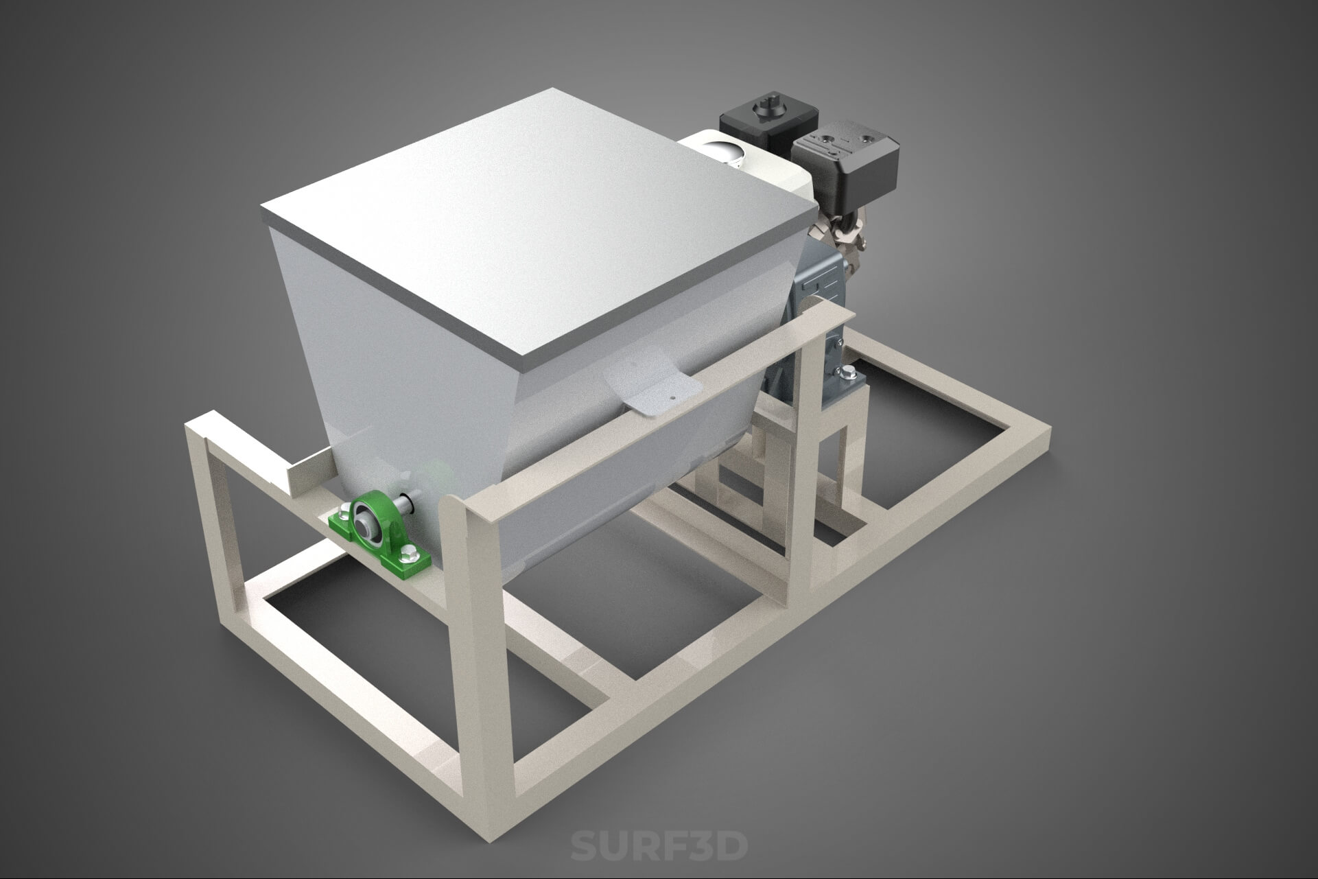 Mixer Ribbon Blender Paddle Agitator Mixing Dough Machine 3D Model