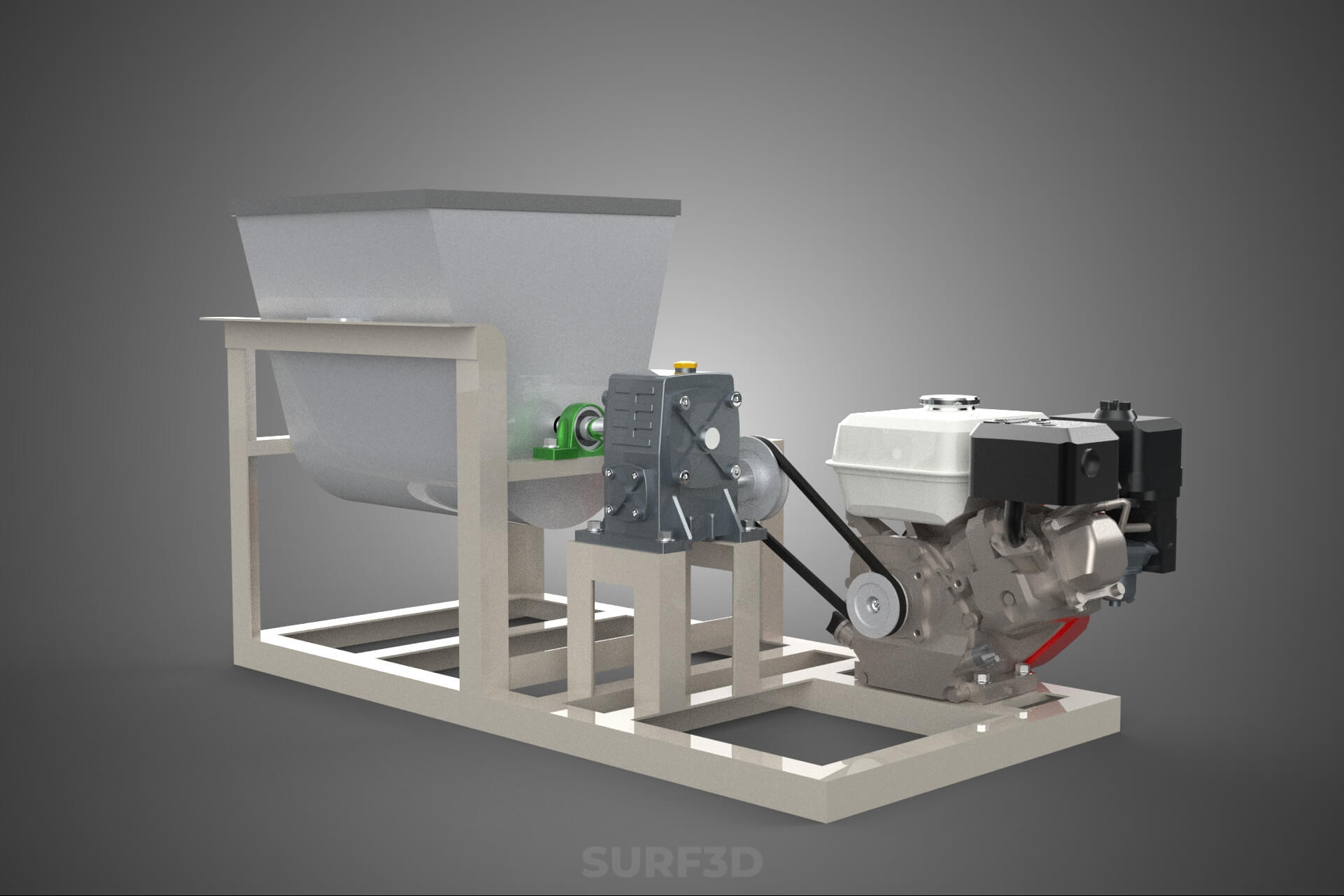 Mixer Ribbon Blender Paddle Agitator Mixing Dough Machine 3D Model