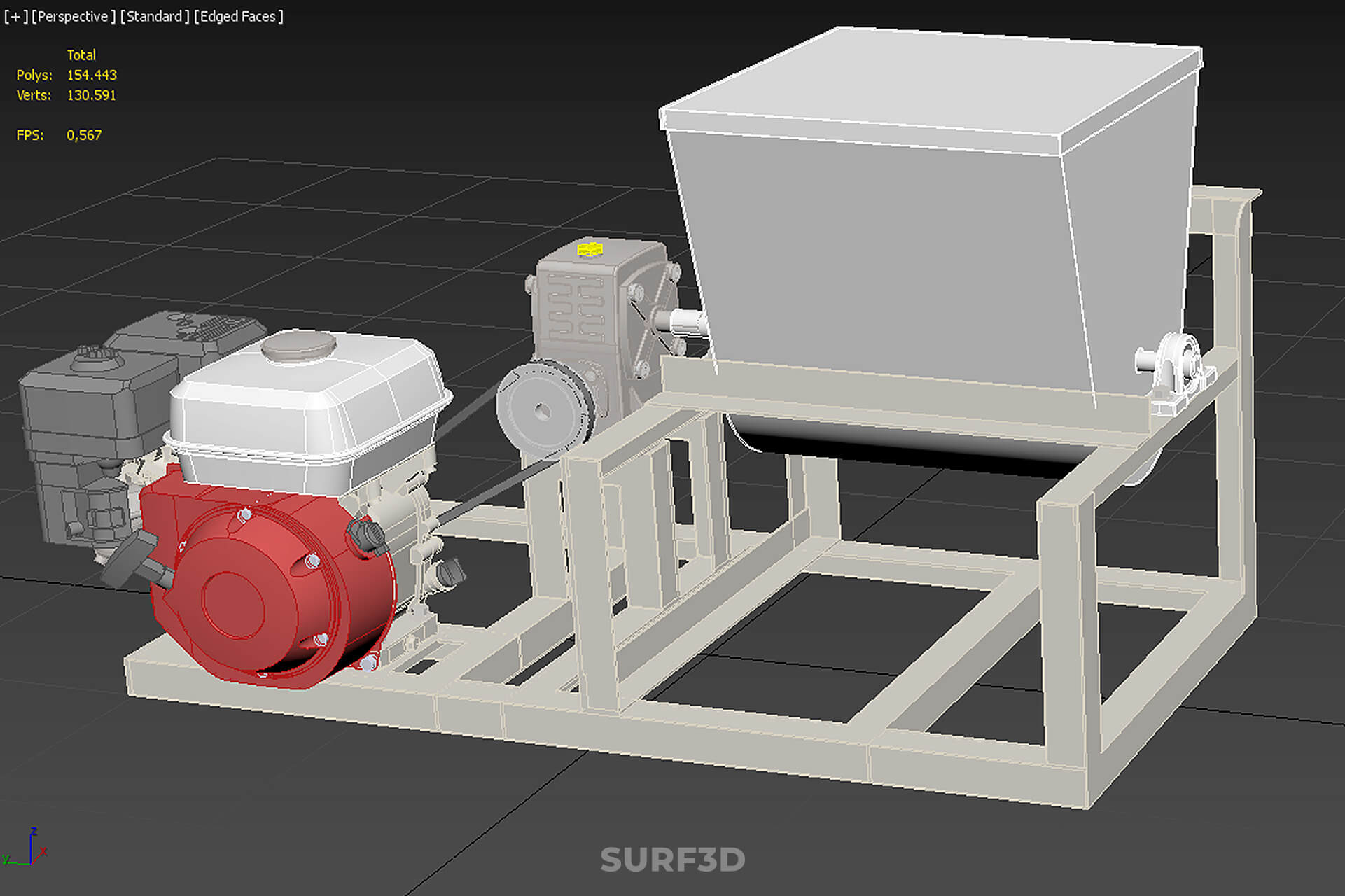 Mixer Ribbon Blender Paddle Agitator Mixing Dough Machine 3D Model
