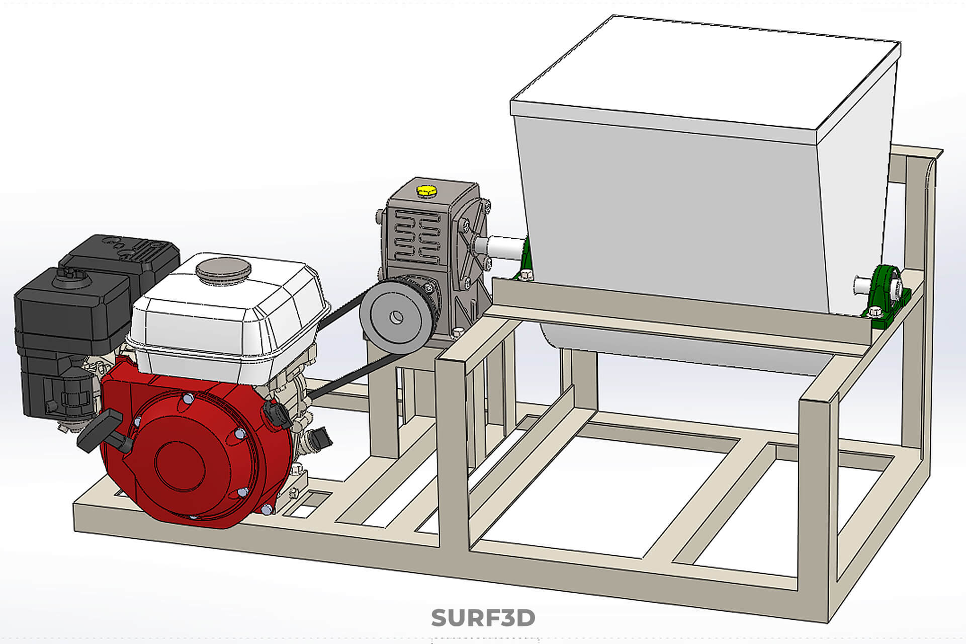 Mixer Ribbon Blender Paddle Agitator Mixing Dough Machine 3D Model