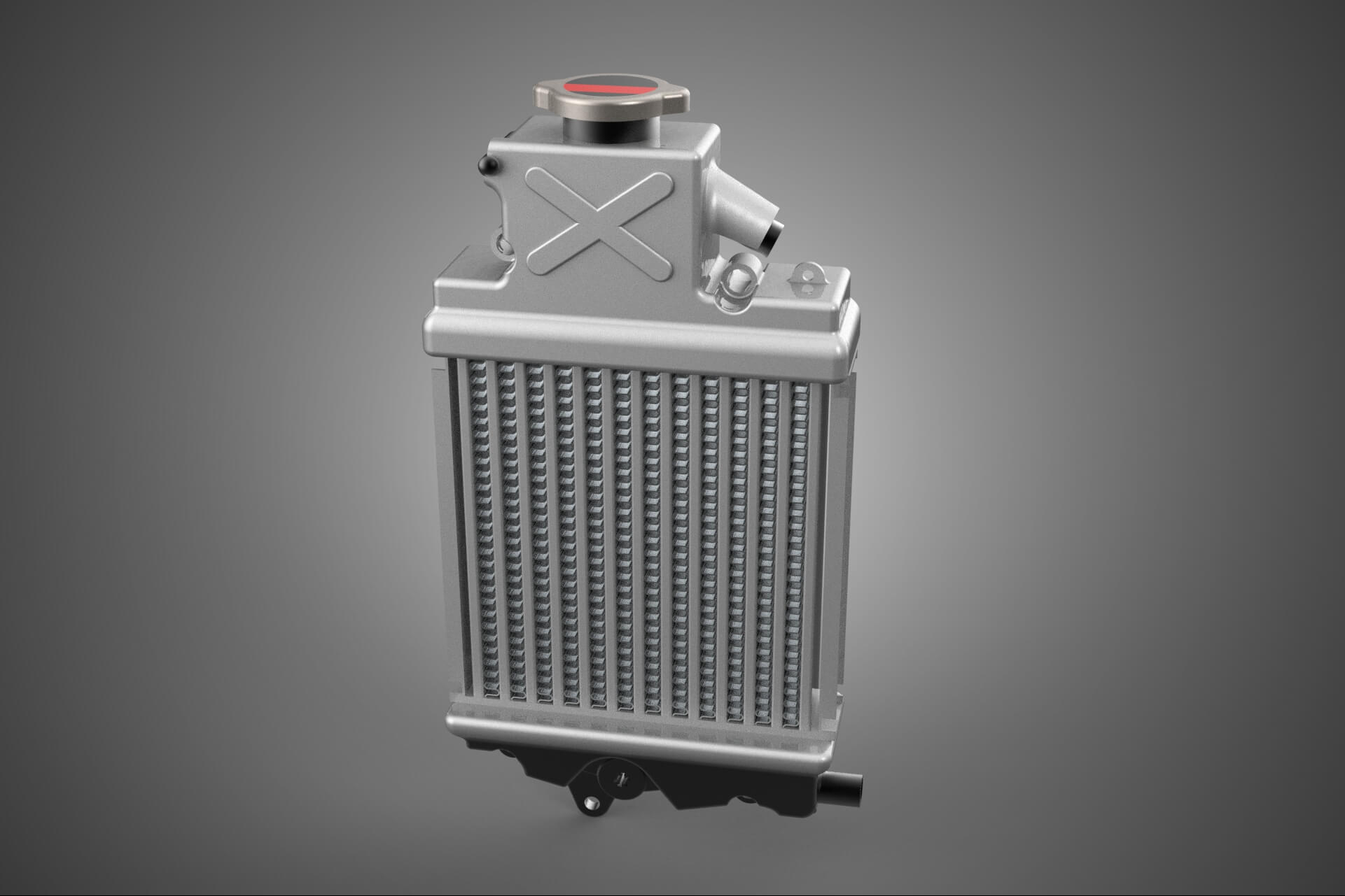 Motorbike Radiator Fin Vehicle Engine Liquid Cooling System 3D Model