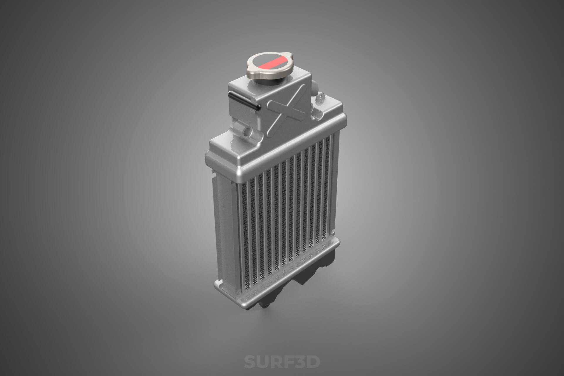 Motorbike Radiator Fin Vehicle Engine Liquid Cooling System 3D Model