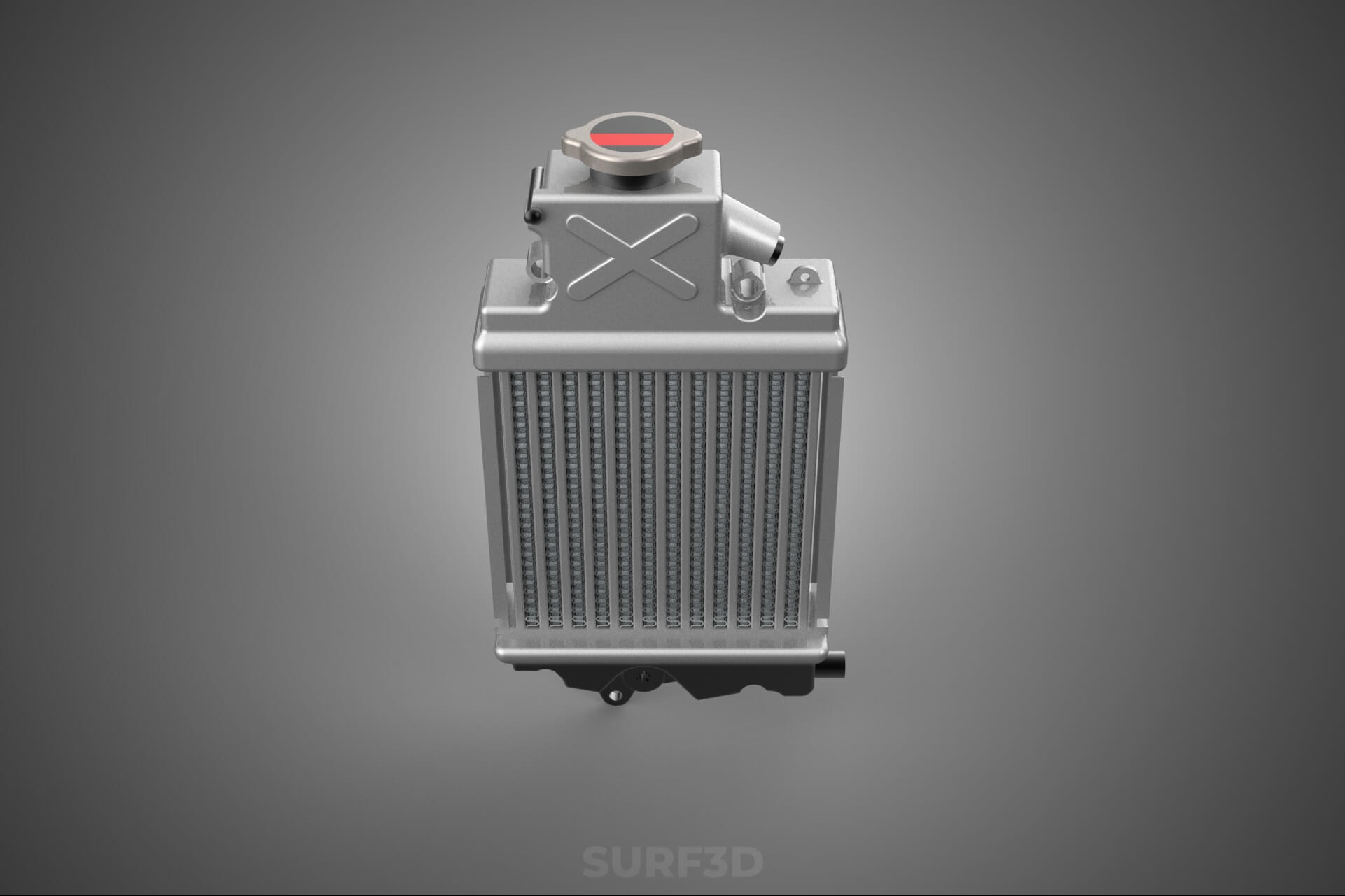 Motorbike Radiator Fin Vehicle Engine Liquid Cooling System 3D Model