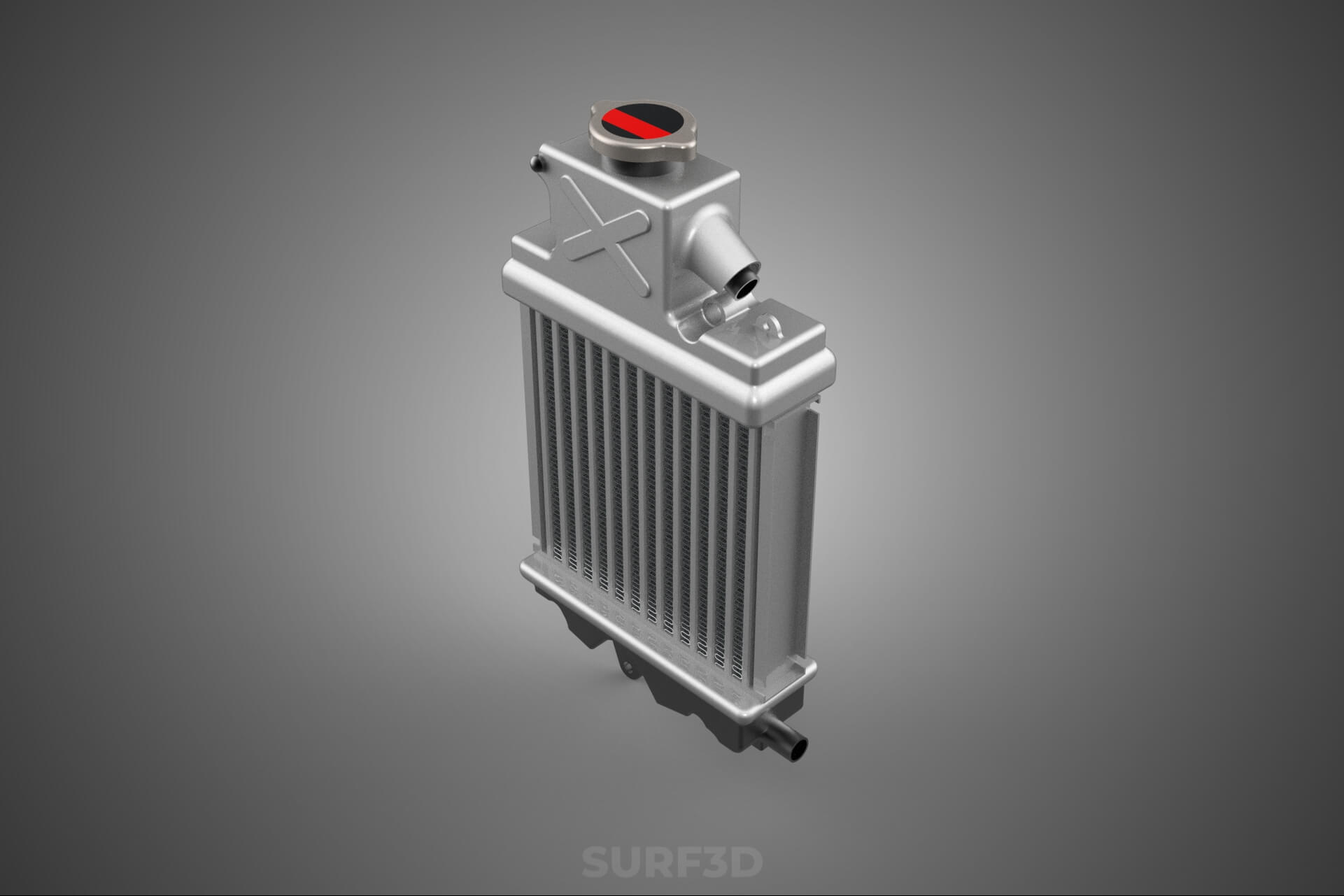 Motorbike Radiator Fin Vehicle Engine Liquid Cooling System 3D Model