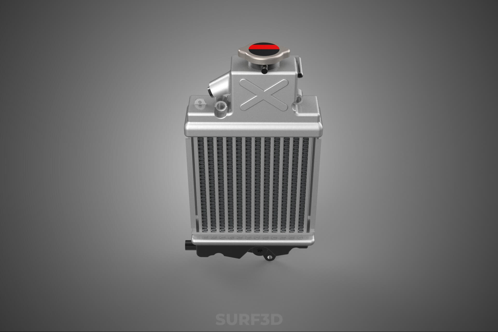 Motorbike Radiator Fin Vehicle Engine Liquid Cooling System 3D Model