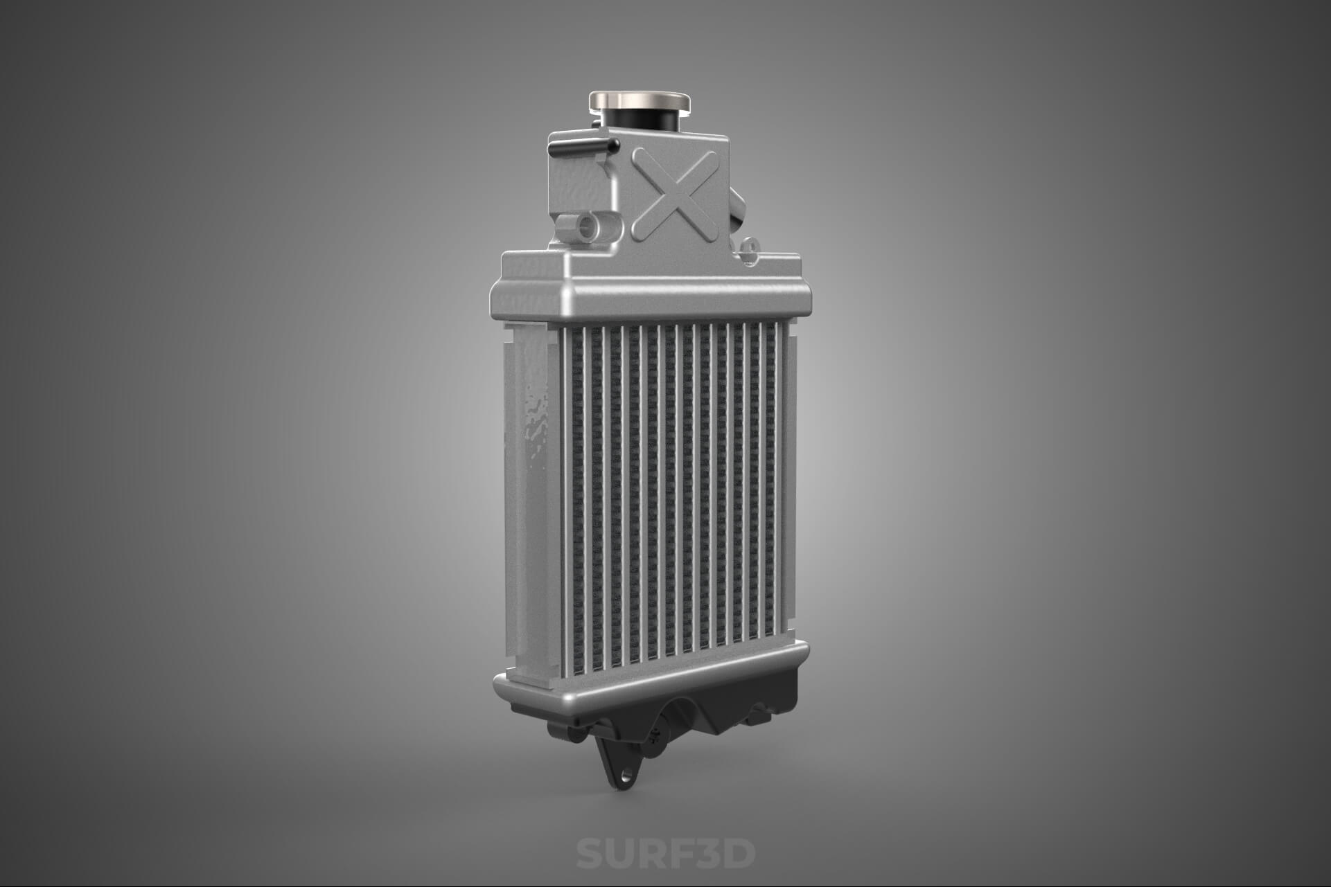 Motorbike Radiator Fin Vehicle Engine Liquid Cooling System 3D Model