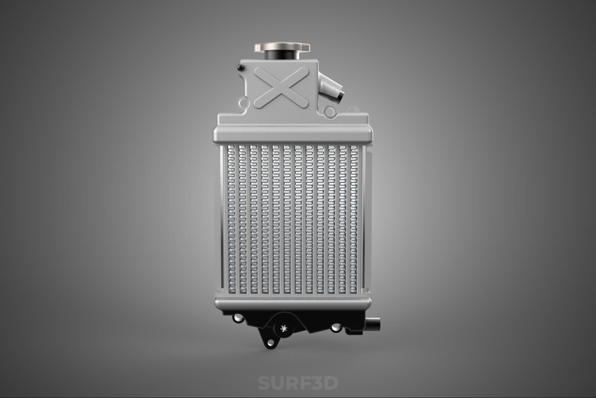Motorbike Radiator Fin Vehicle Engine Liquid Cooling System 3D Model