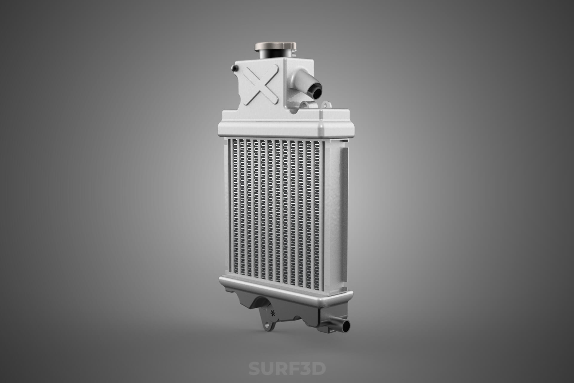 Motorbike Radiator Fin Vehicle Engine Liquid Cooling System 3D Model