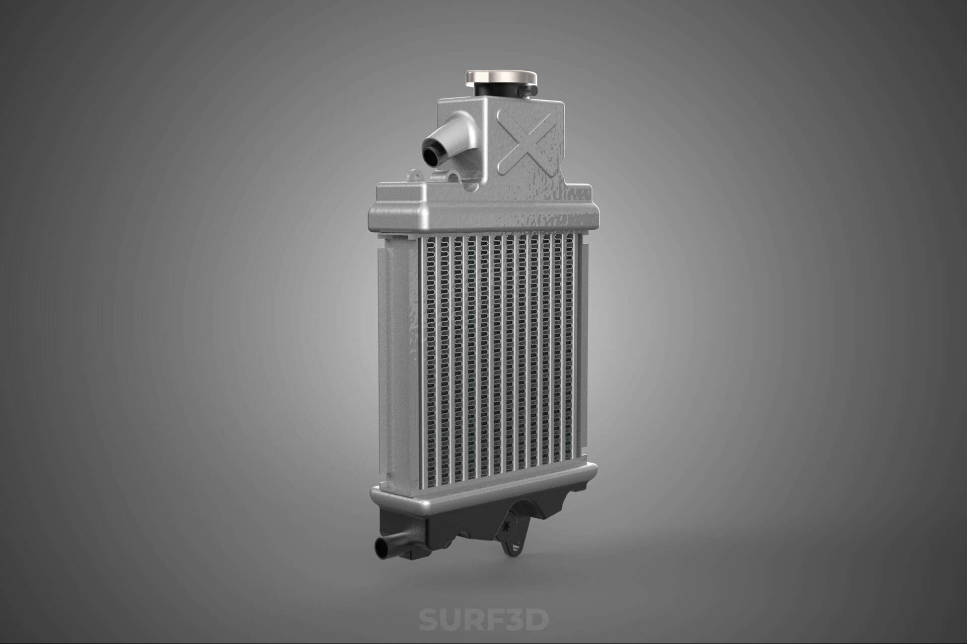 Motorbike Radiator Fin Vehicle Engine Liquid Cooling System 3D Model