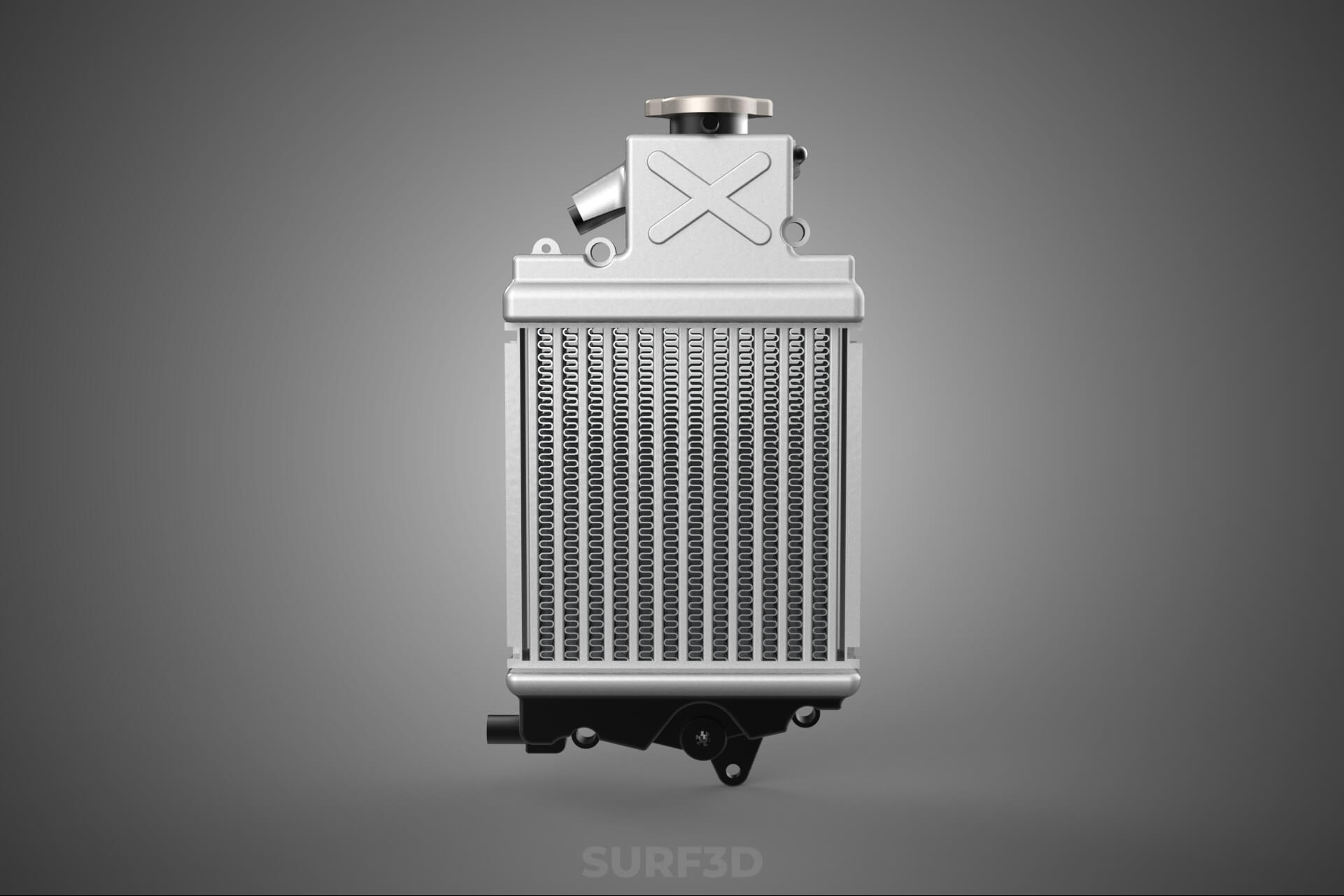 Motorbike Radiator Fin Vehicle Engine Liquid Cooling System 3D Model