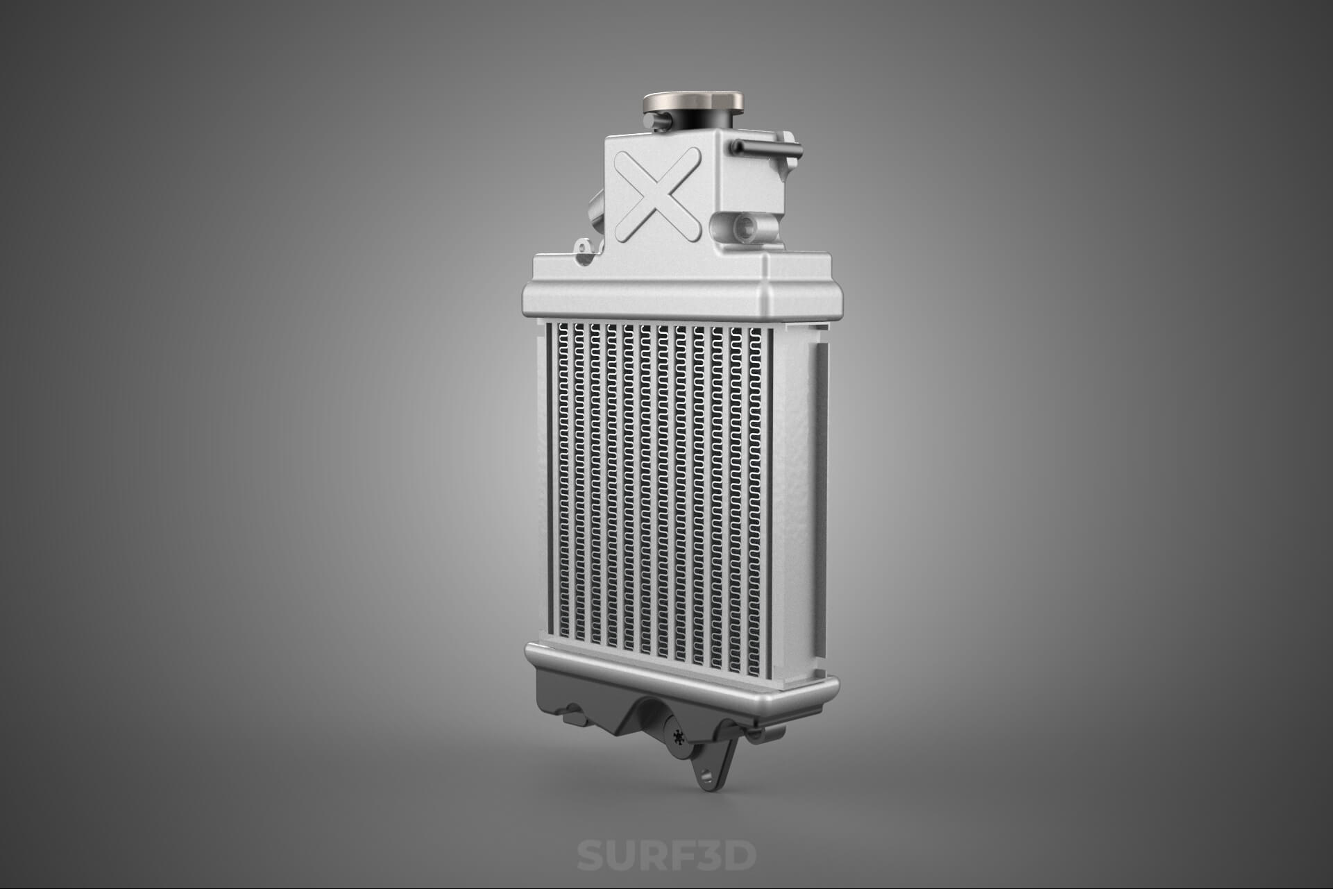 Motorbike Radiator Fin Vehicle Engine Liquid Cooling System 3D Model